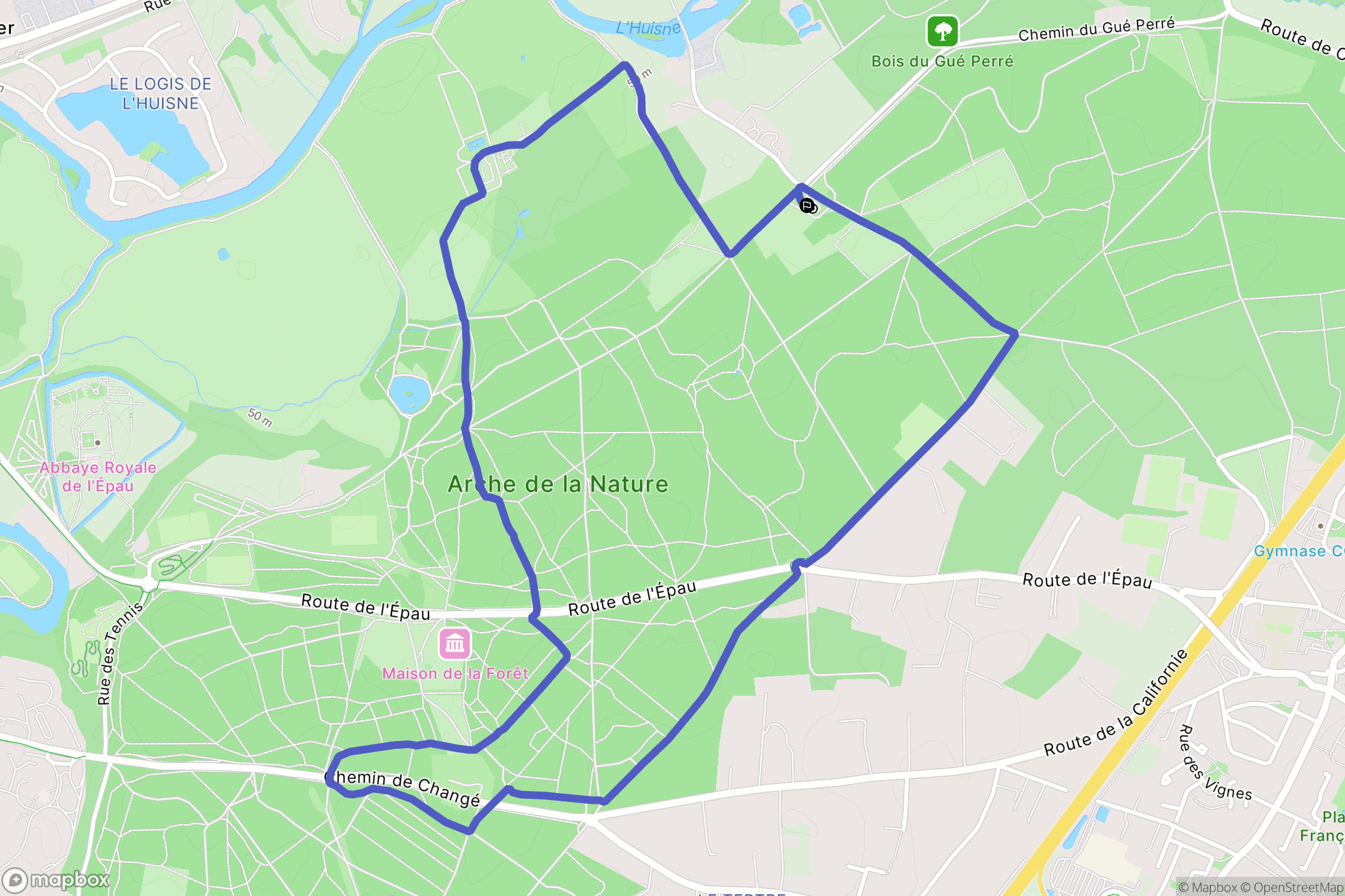Yvré-l'Évêque : carte du parcours de randonnée - France