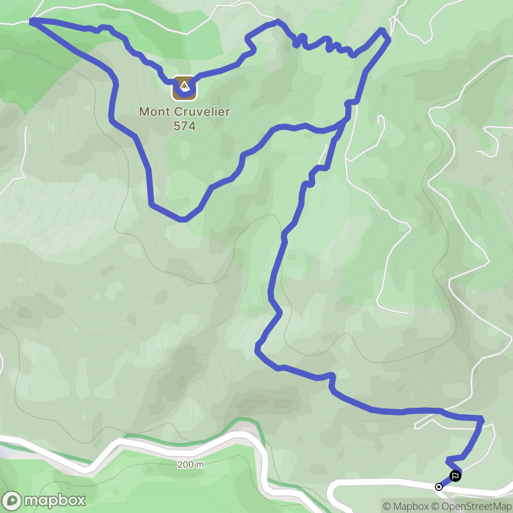 Col de l'Ange, Cuges-les-Pins : carte du parcours de randonnée - France