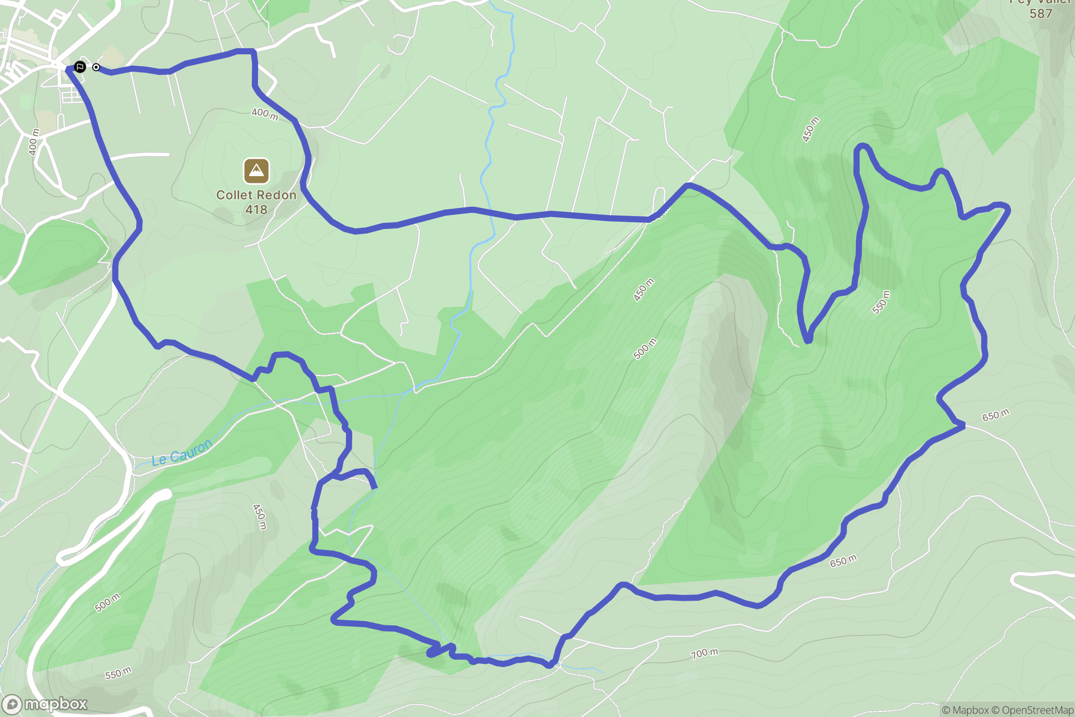 Nans-les-Pins : carte du parcours de randonnée - France