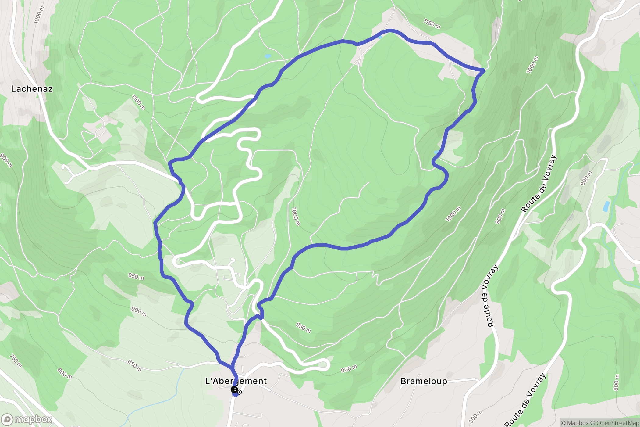 Cruseilles : carte du parcours de randonnée - France