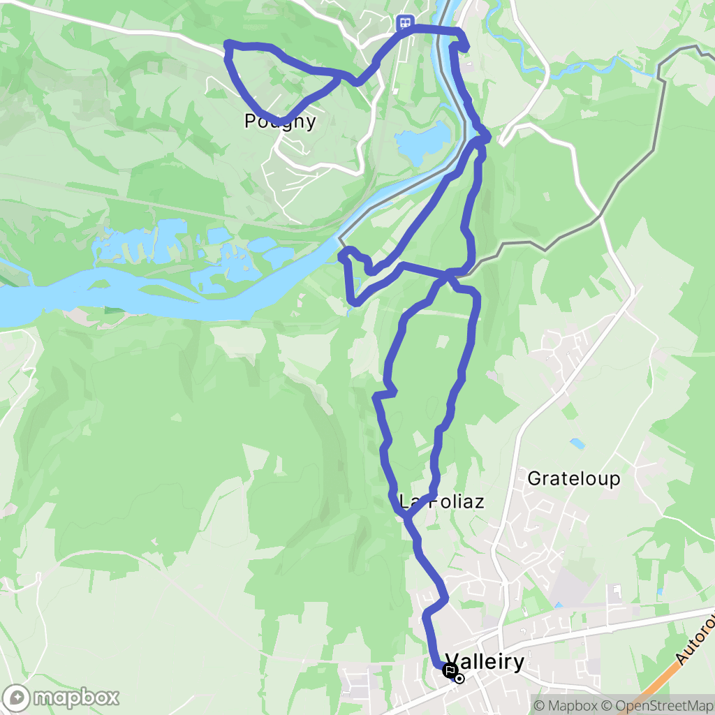 Valleiry : carte du parcours de randonnée - France