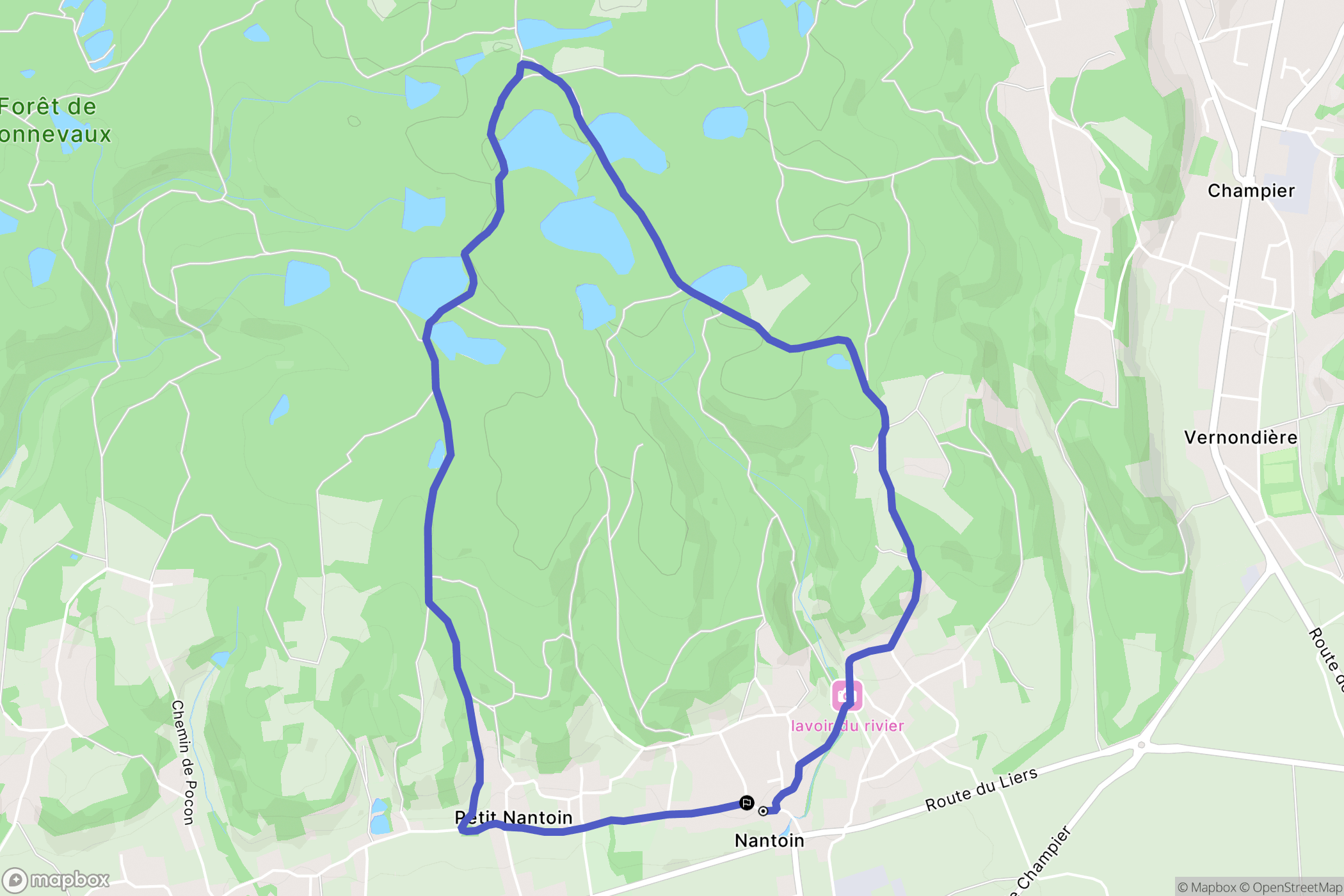 Porte-des-Bonnevaux : carte du parcours de randonnée - France