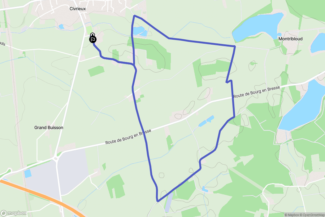 Civrieux : carte du parcours de randonnée - France