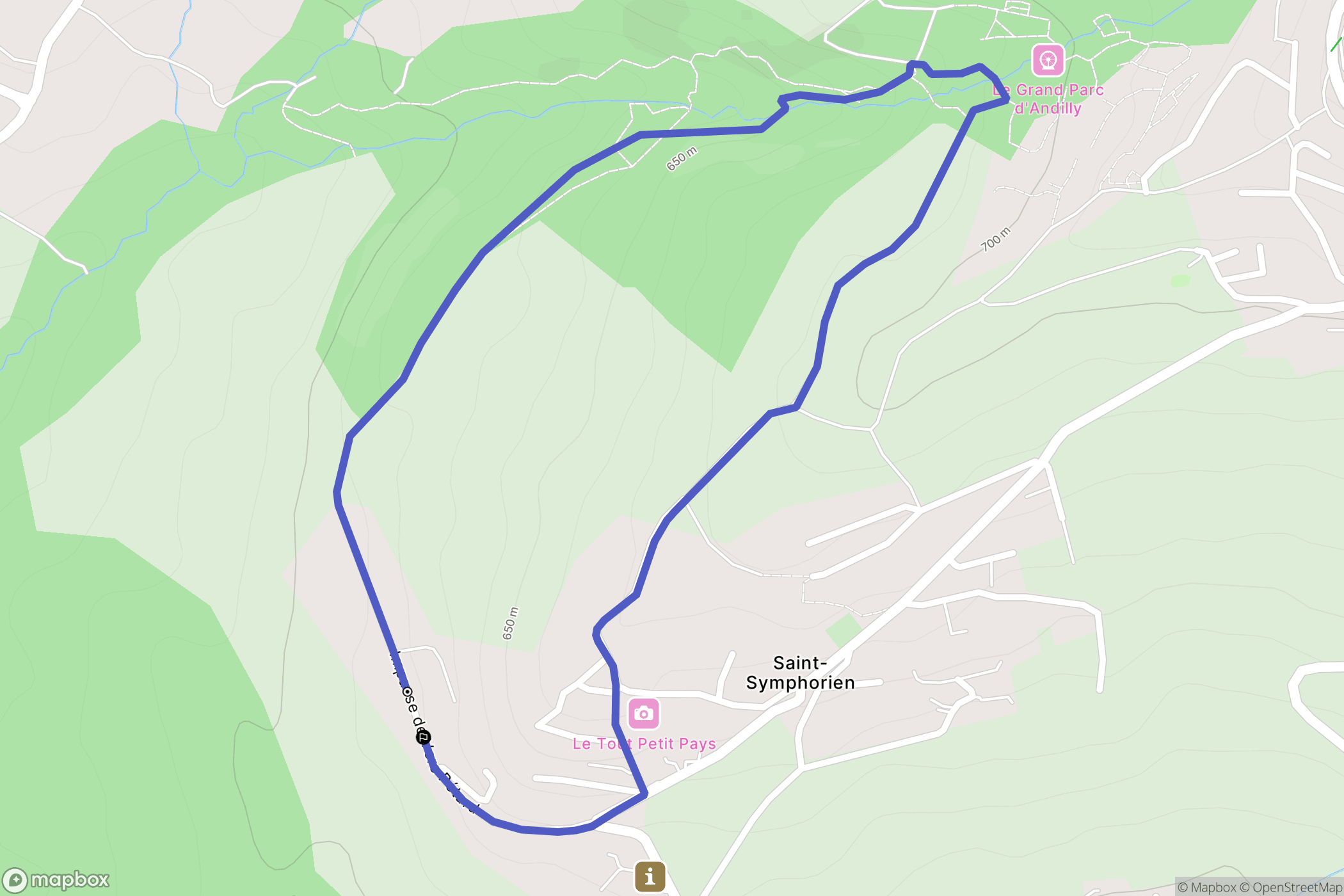 Andilly : carte du parcours de randonnée - France