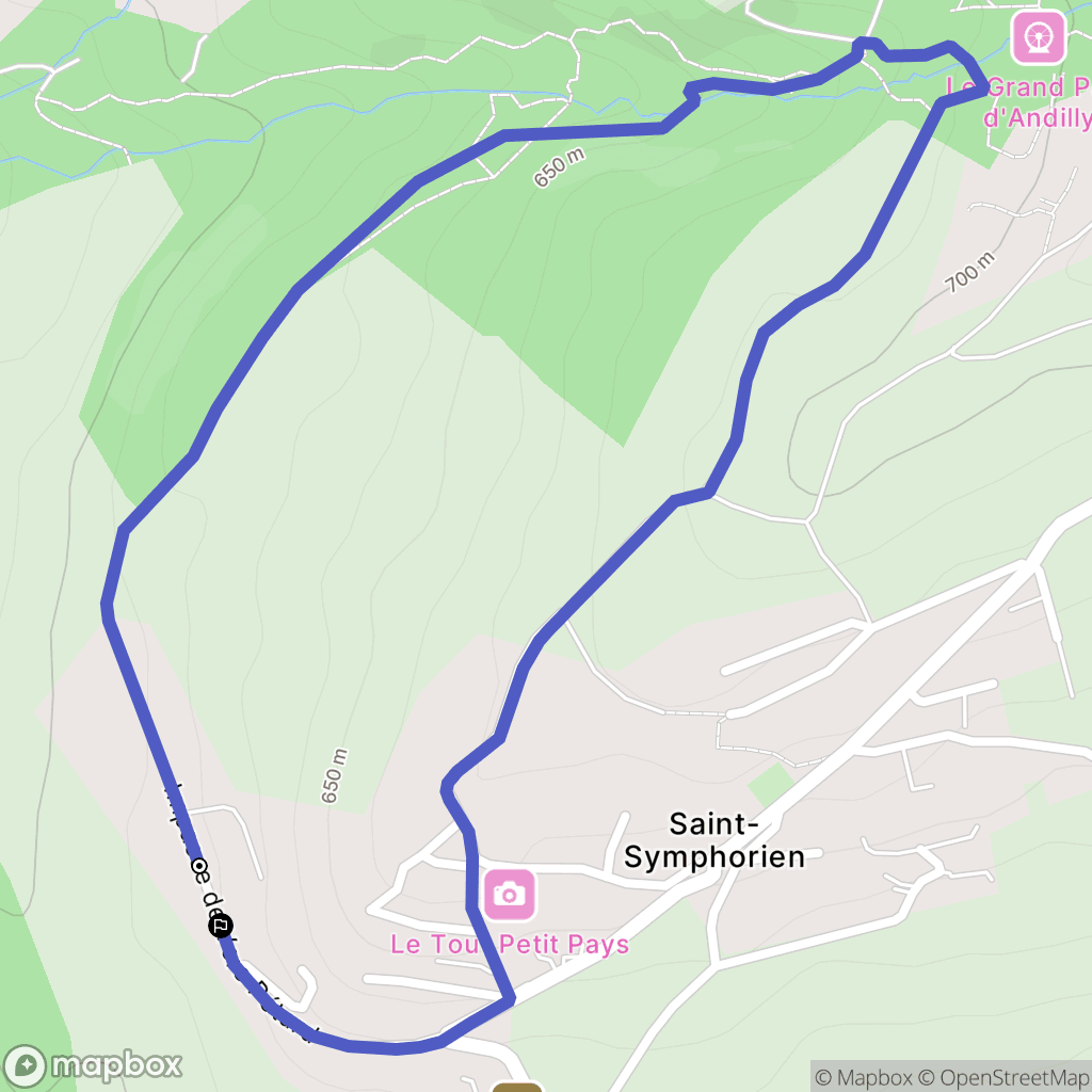 Andilly : carte du parcours de randonnée - France