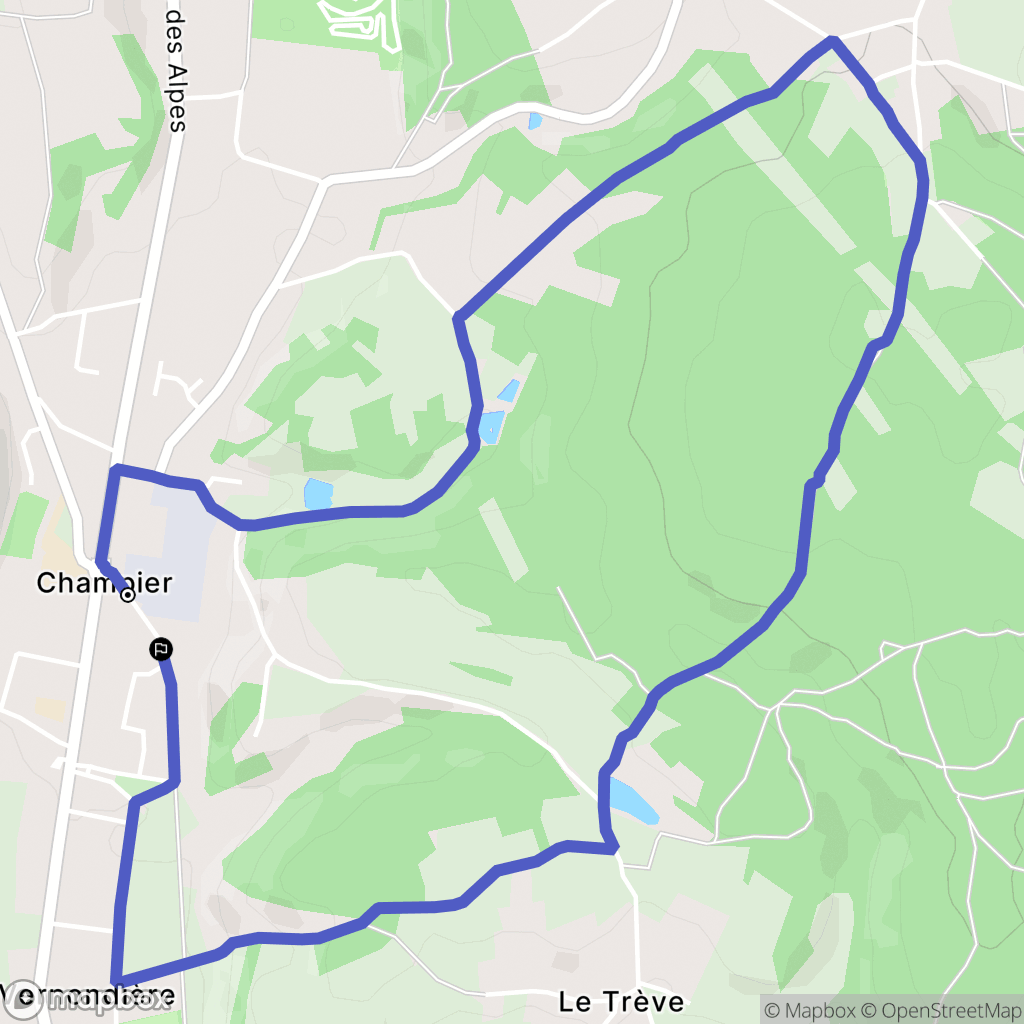 Champier : carte du parcours de randonnée - France