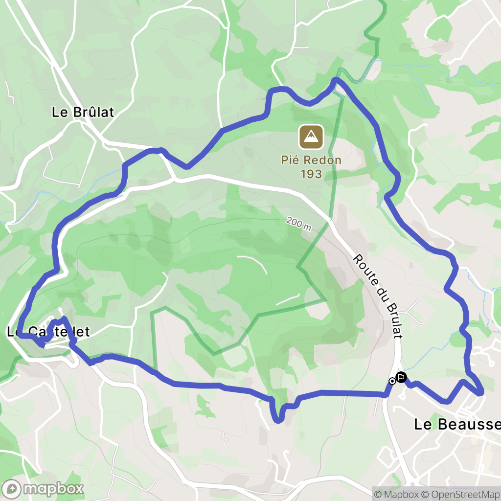 Le Castellet : carte du parcours de randonnée - France