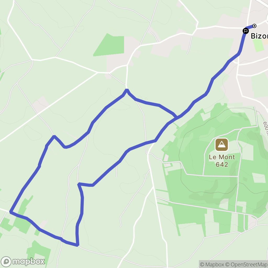 Bizonnes : carte du parcours de randonnée - France