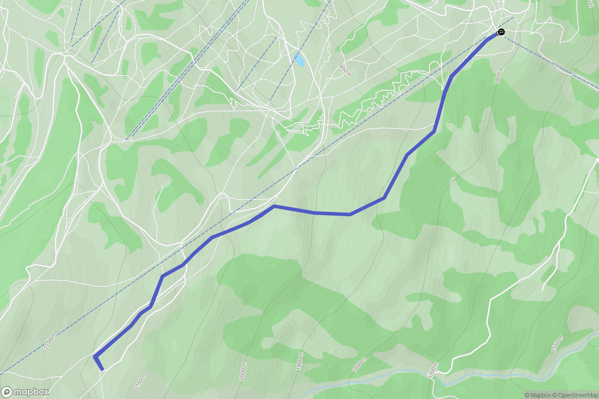 Uvernet-Fours : carte du parcours de randonnée - France