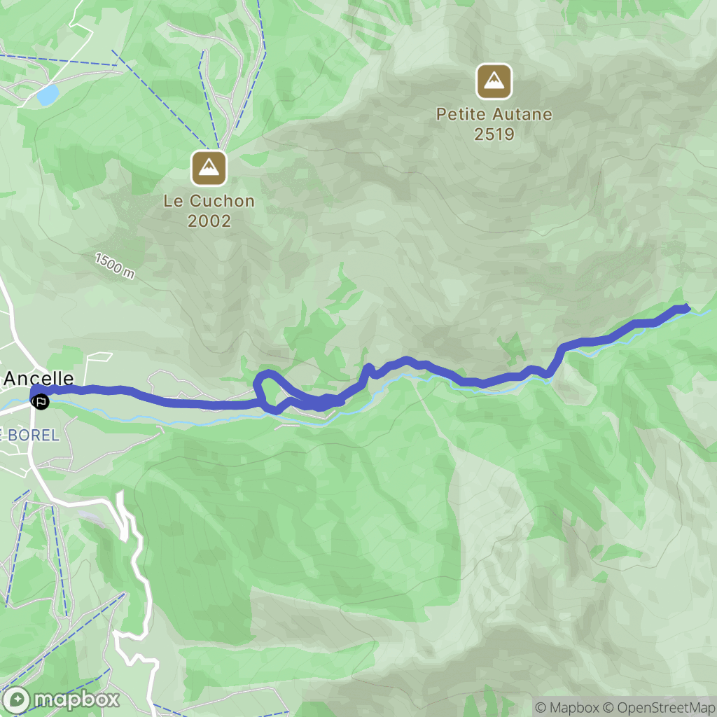 Ancelle : carte du parcours de randonnée - France