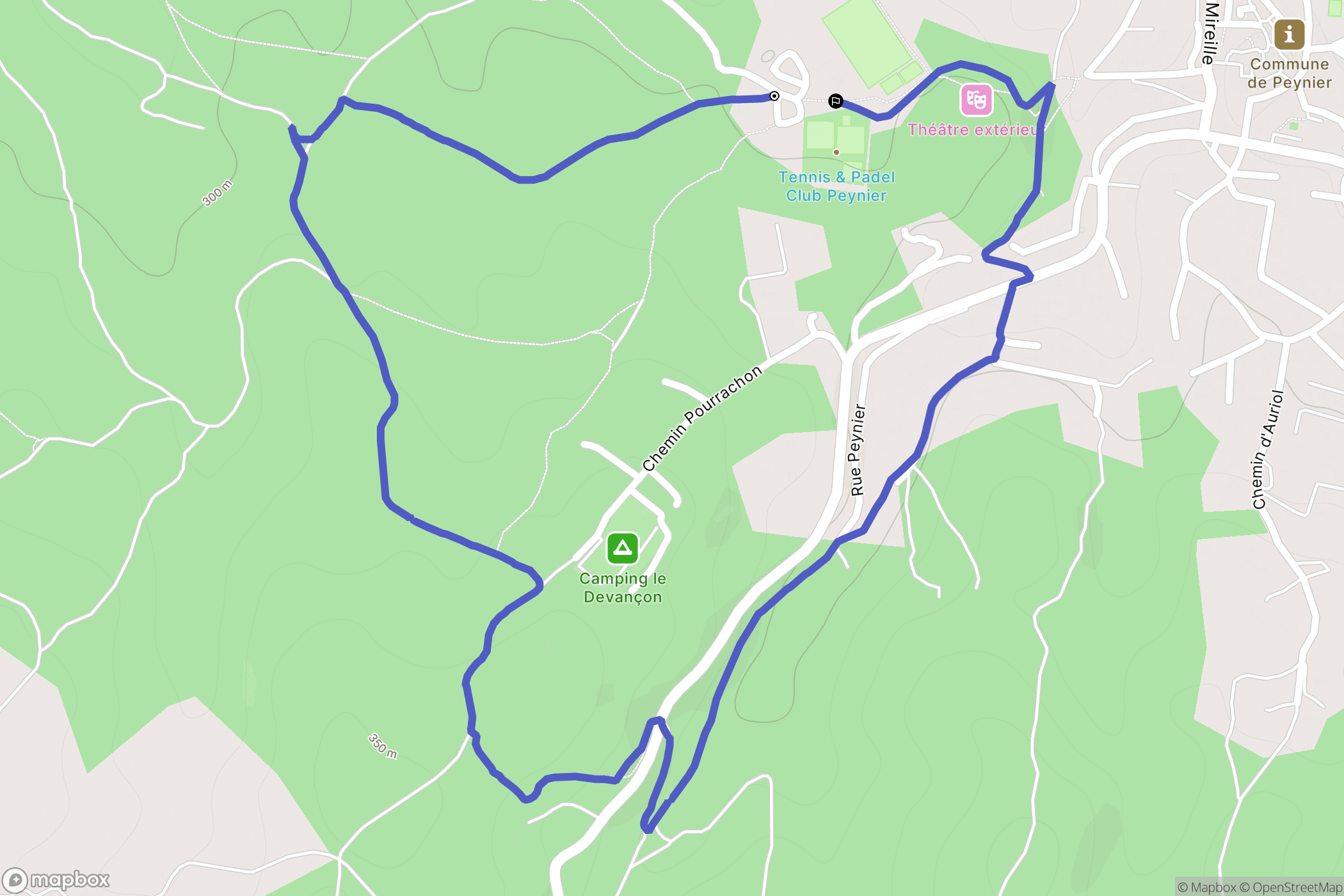 Peynier : carte du parcours de randonnée - France