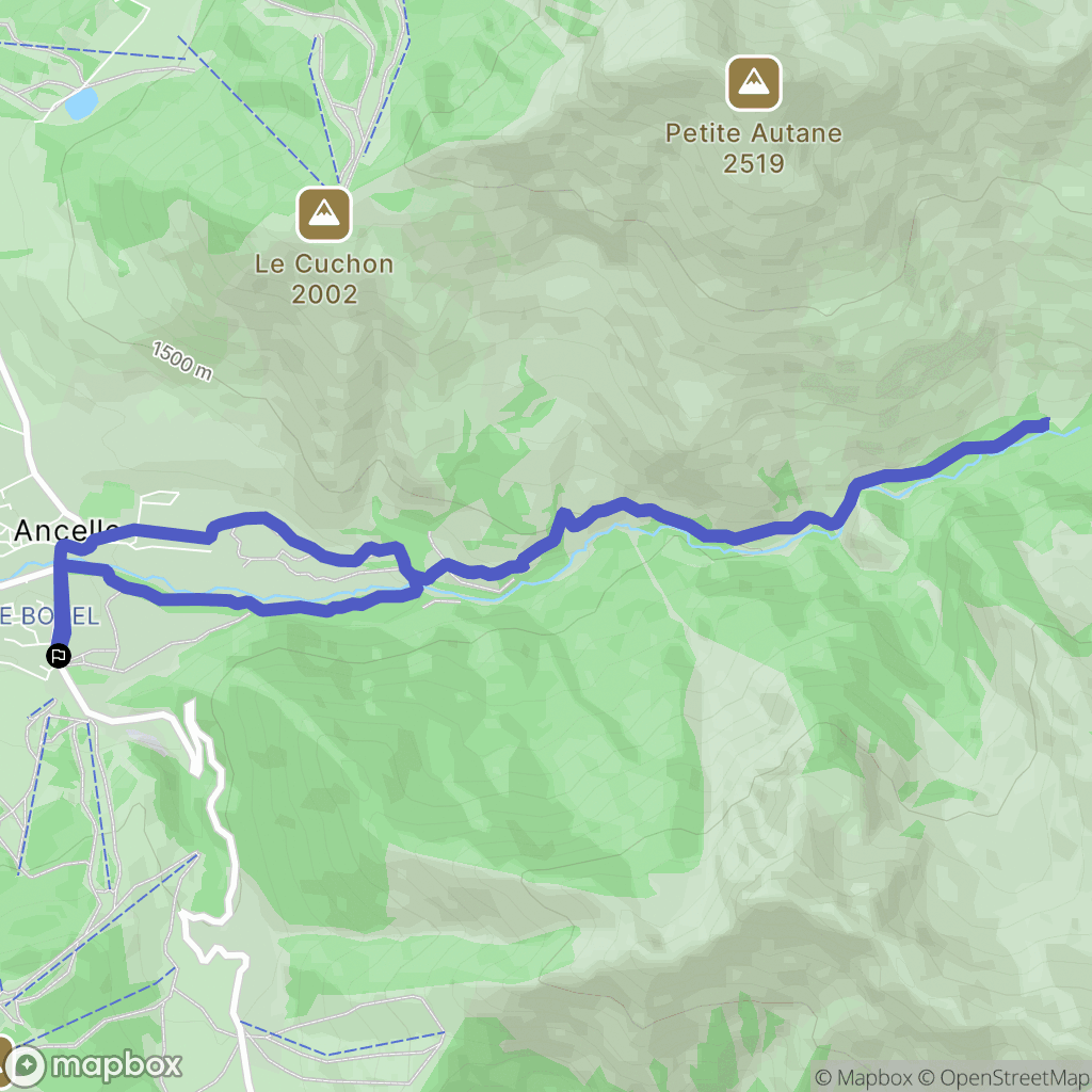 Ancelle : carte du parcours de randonnée - France