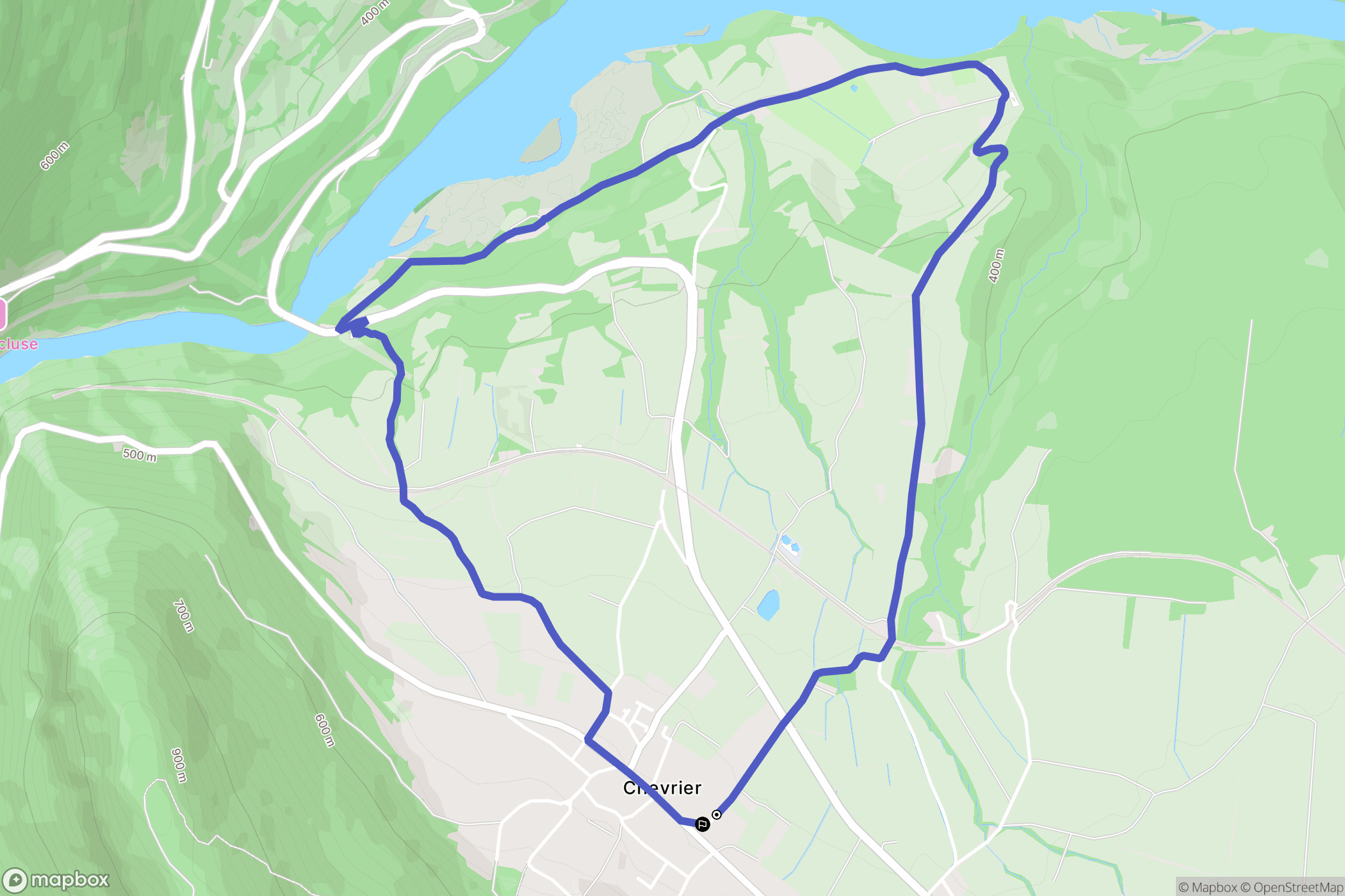 Chevrier : carte du parcours de randonnée - France