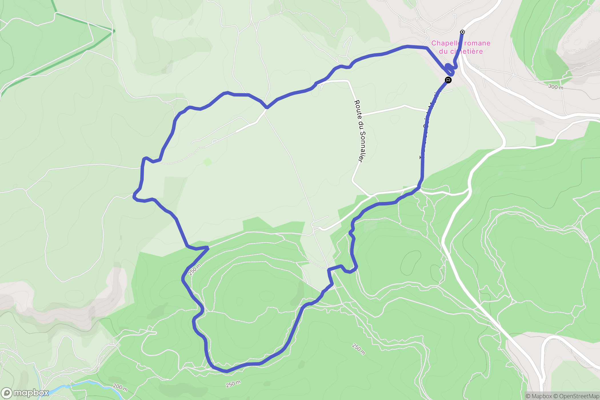Vernègues : carte du parcours de randonnée - France