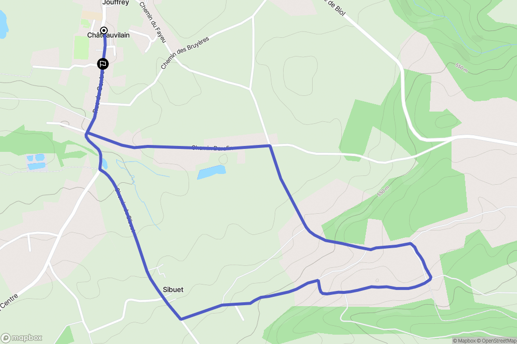 Châteauvilain : carte du parcours de randonnée - France