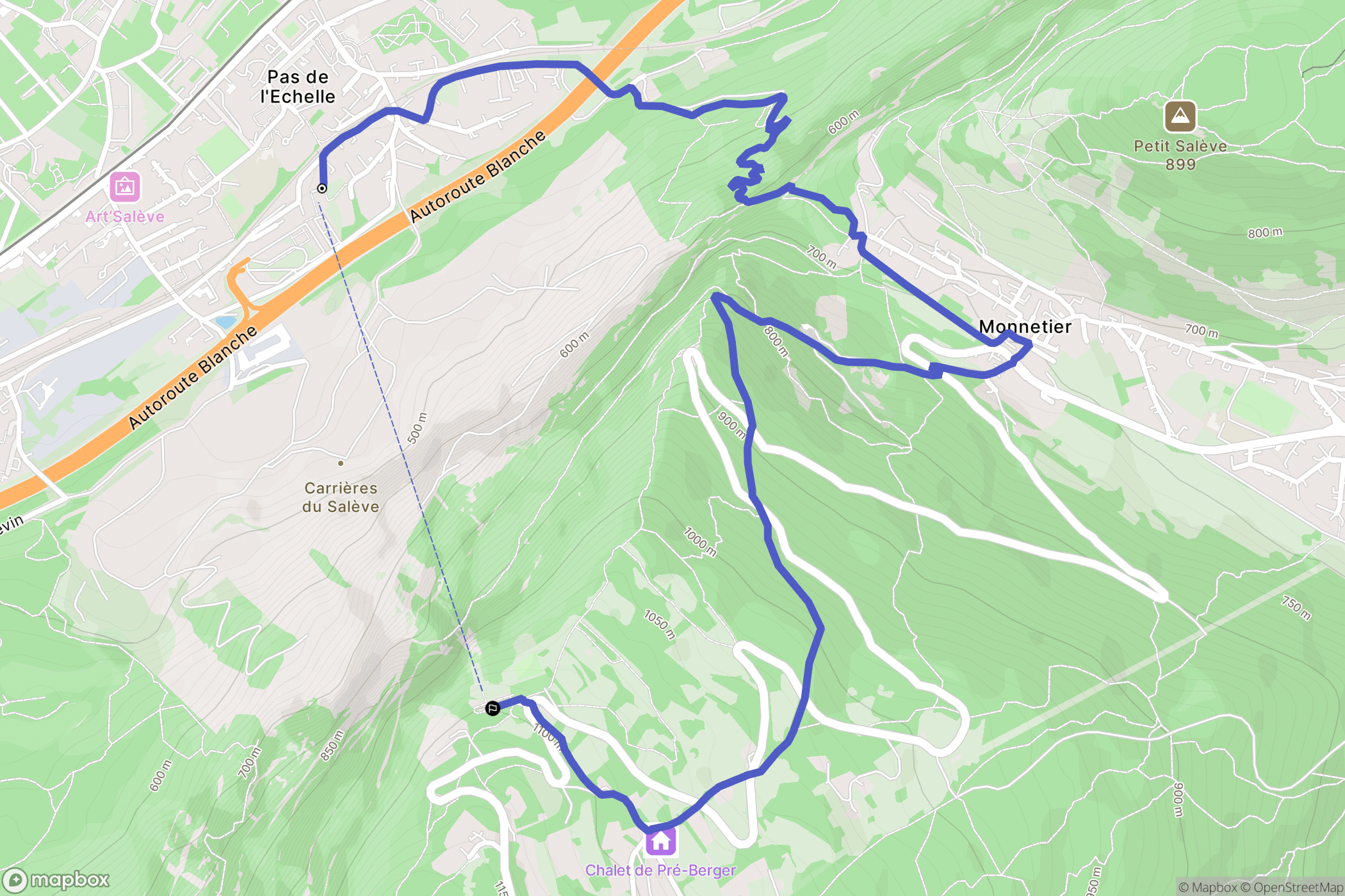 Etrembières : carte du parcours de randonnée - France