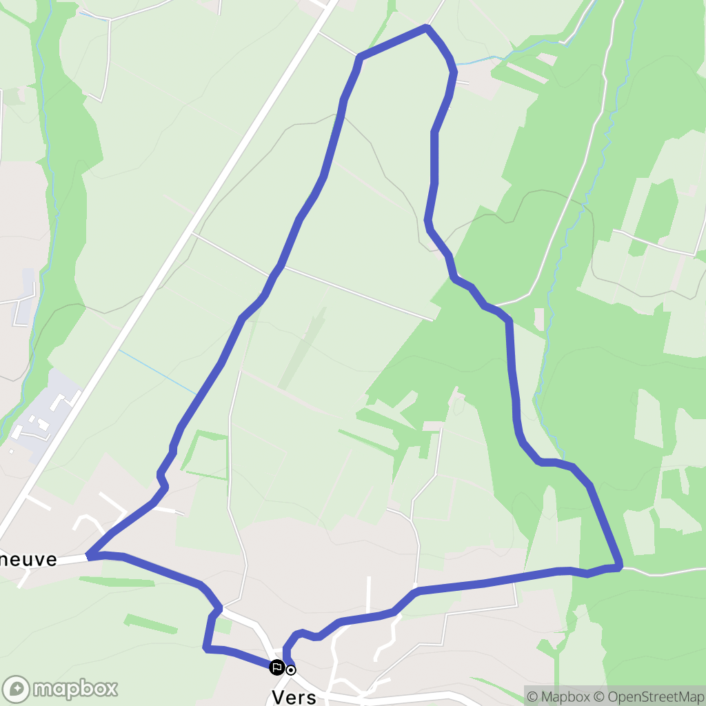 Vers : carte du parcours de randonnée - France