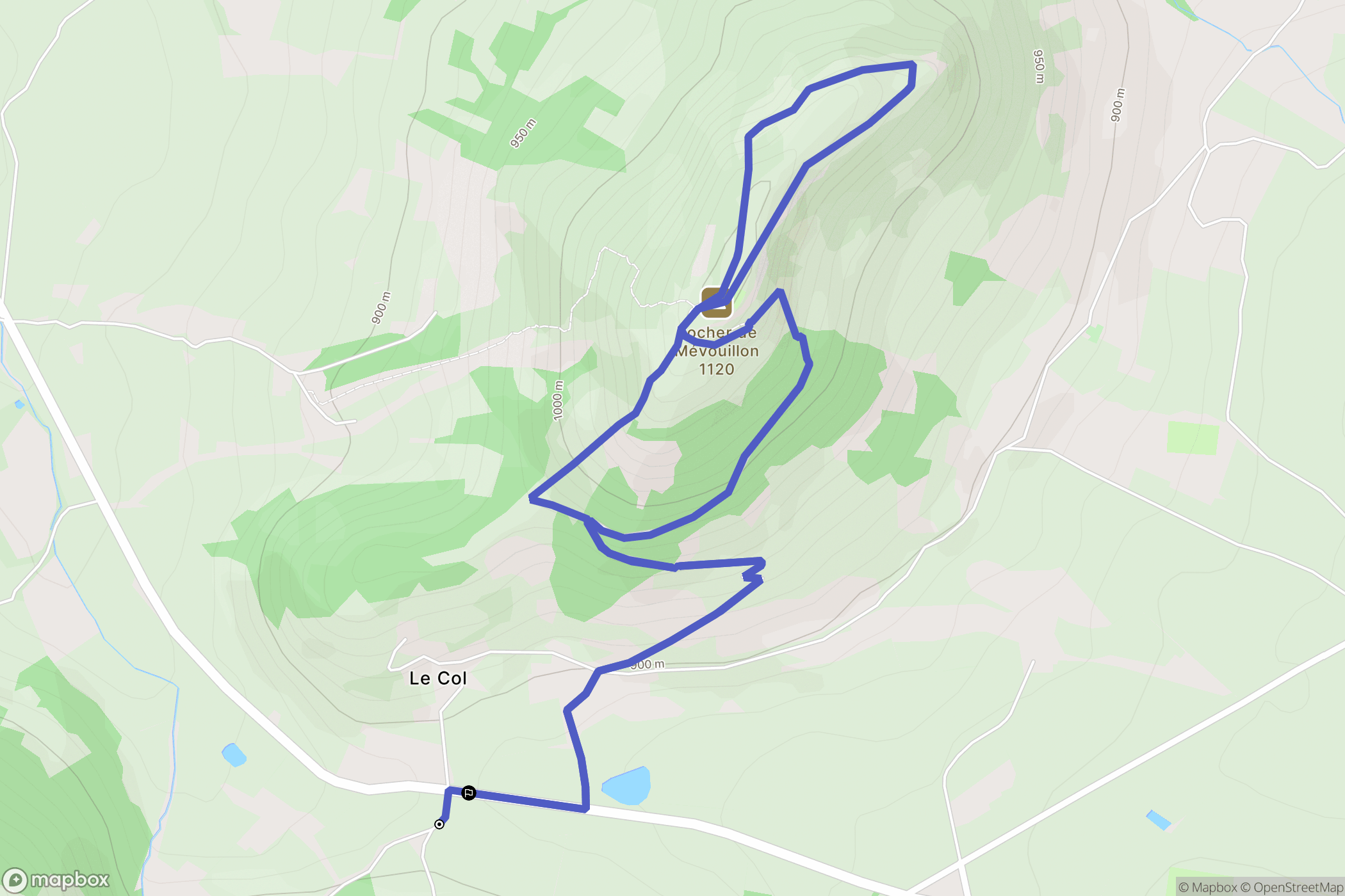 Mévouillon : carte du parcours de randonnée - France
