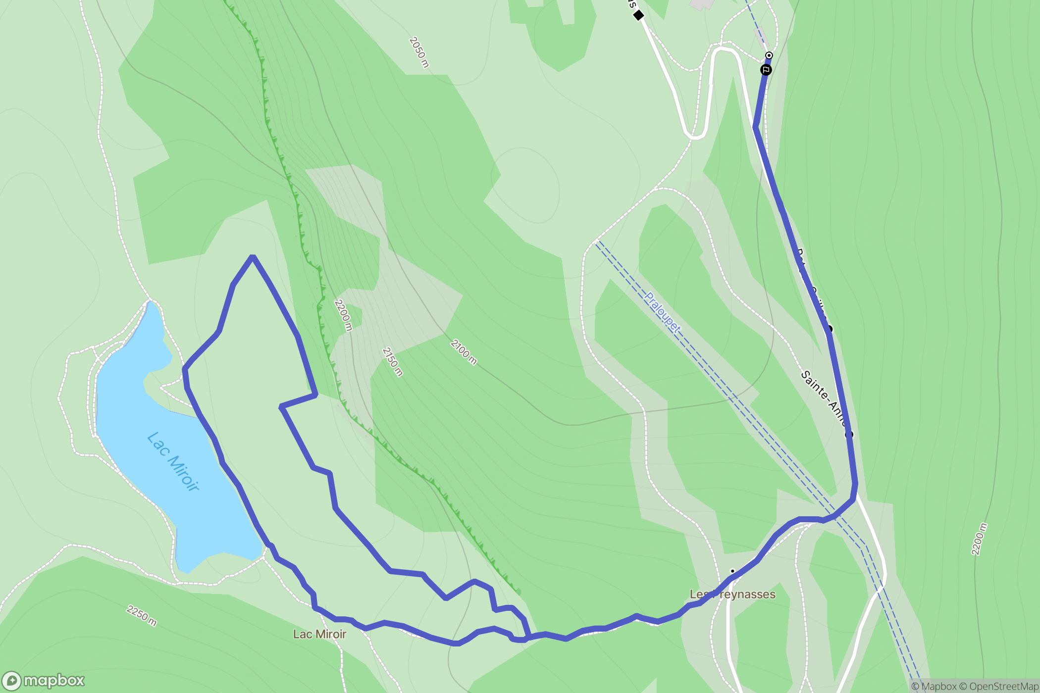 Ceillac : carte du parcours de randonnée - France