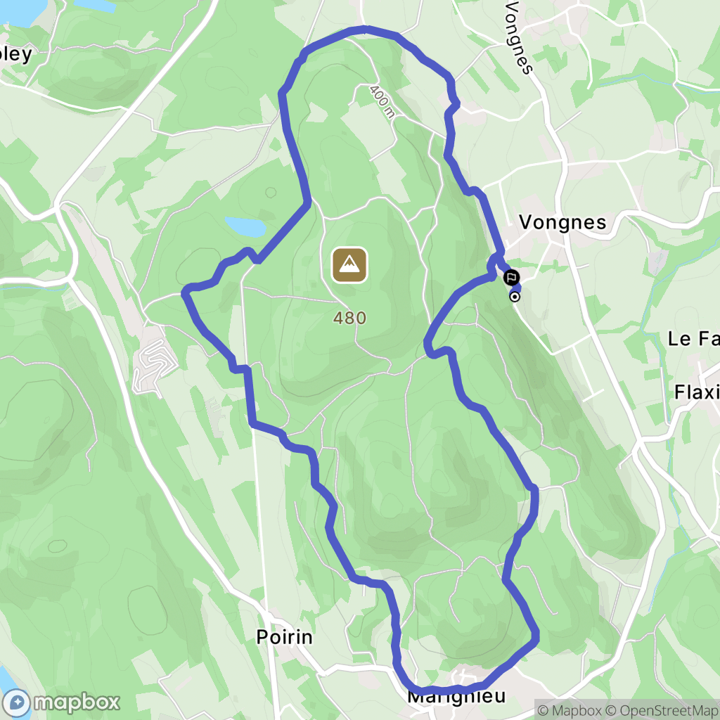 Vongnes : carte du parcours de randonnée - France