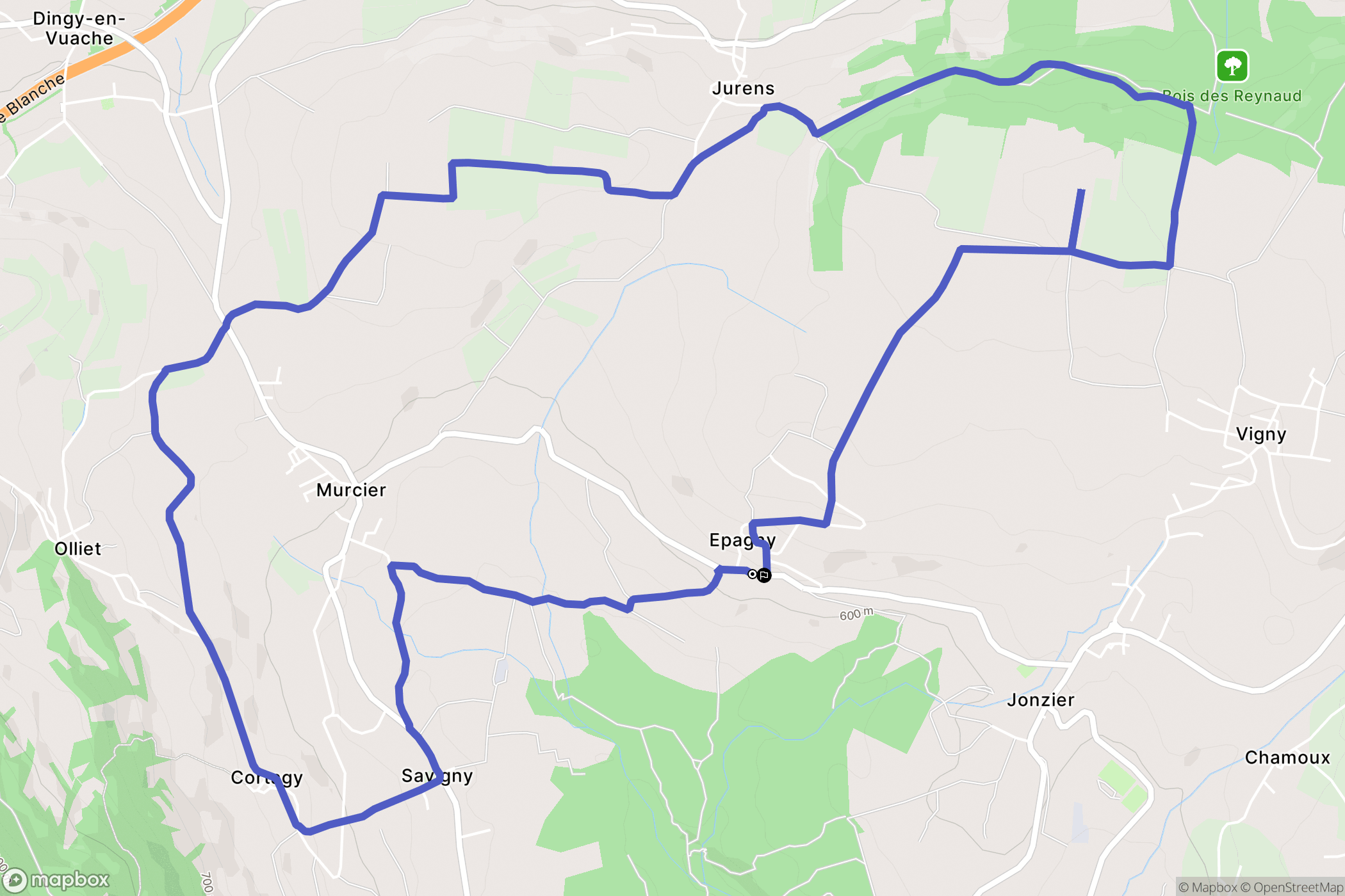 Jonzier-Épagny : carte du parcours de randonnée - France