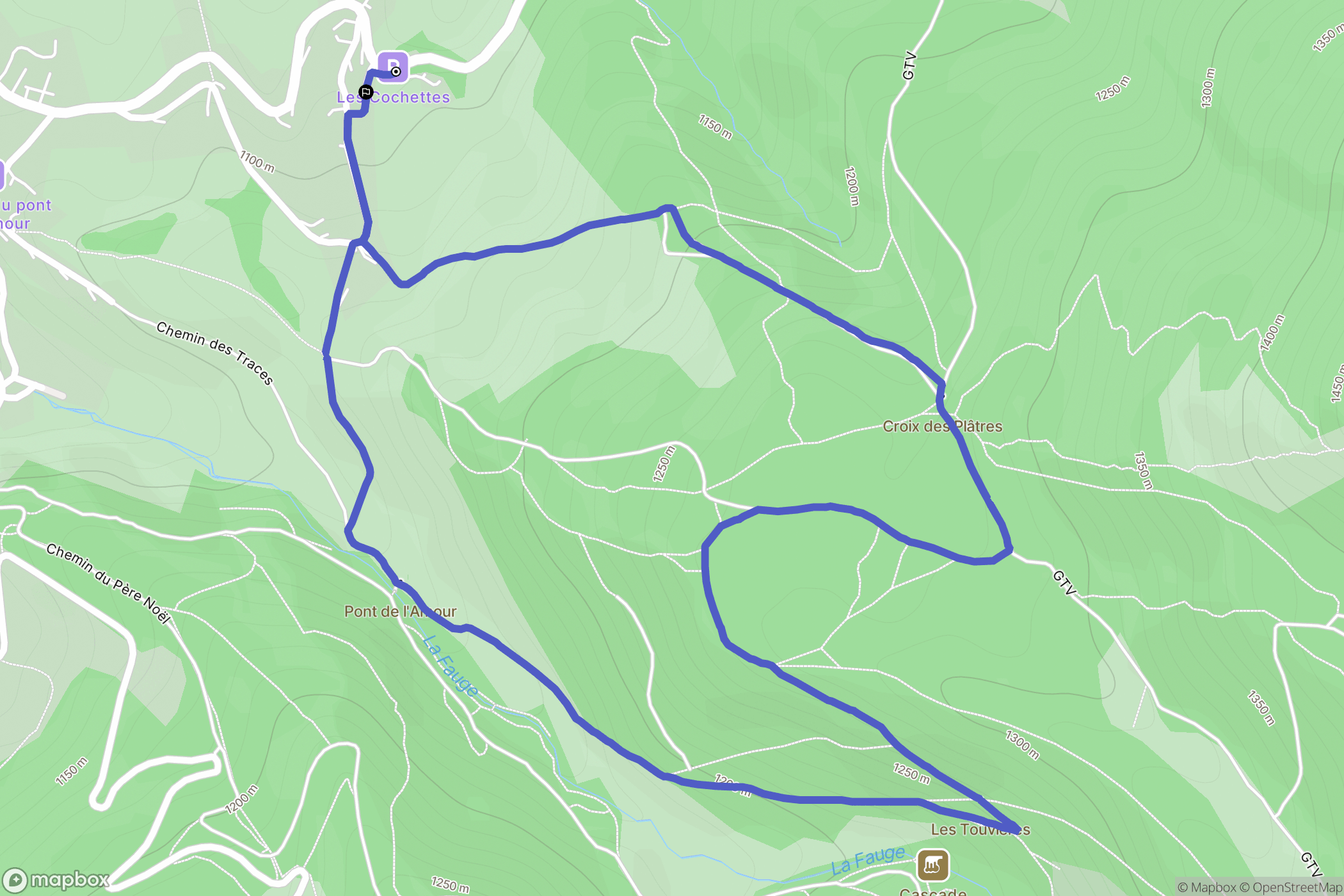 Villard-de-Lans : carte du parcours de randonnée - France