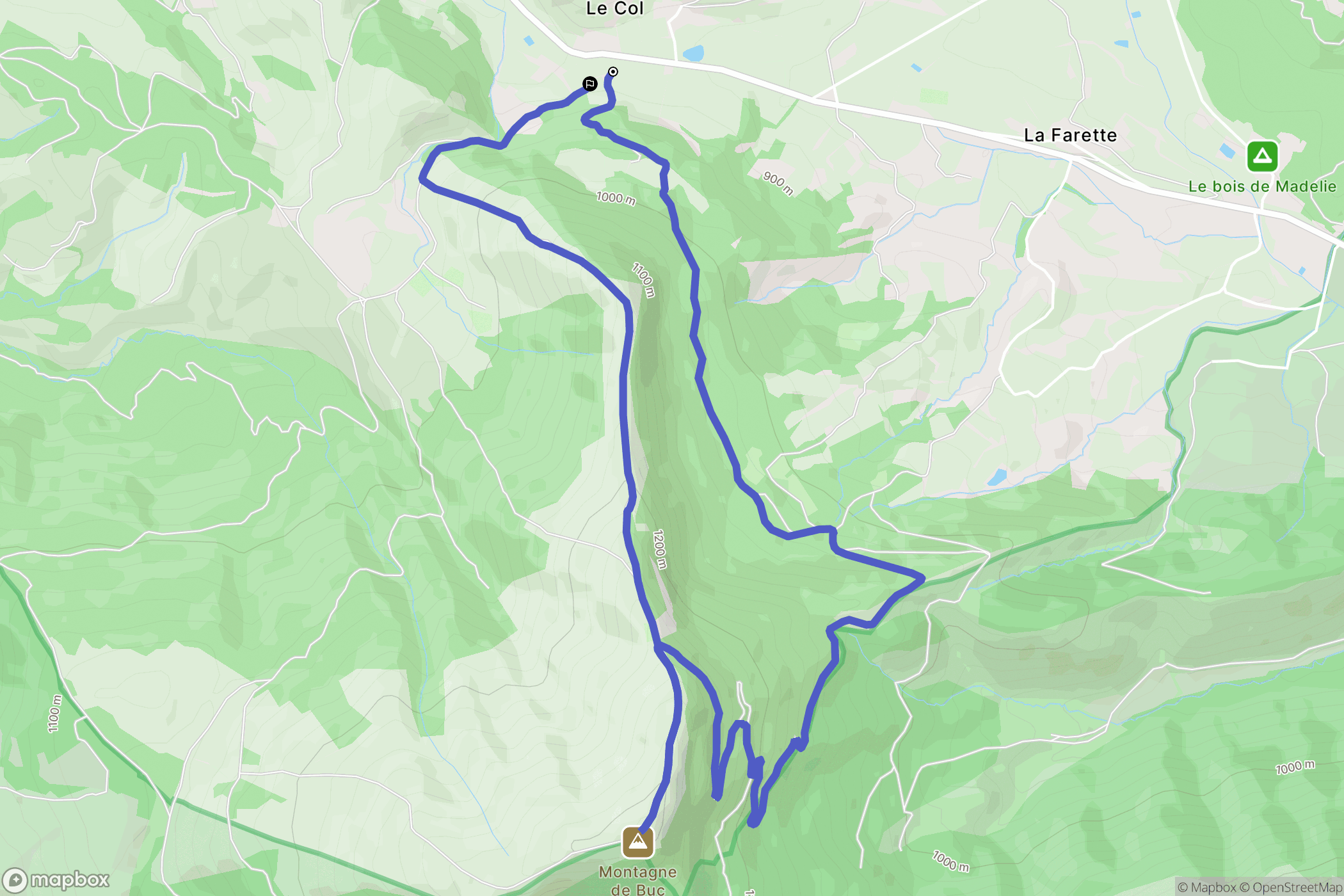Mévouillon : carte du parcours de randonnée - France