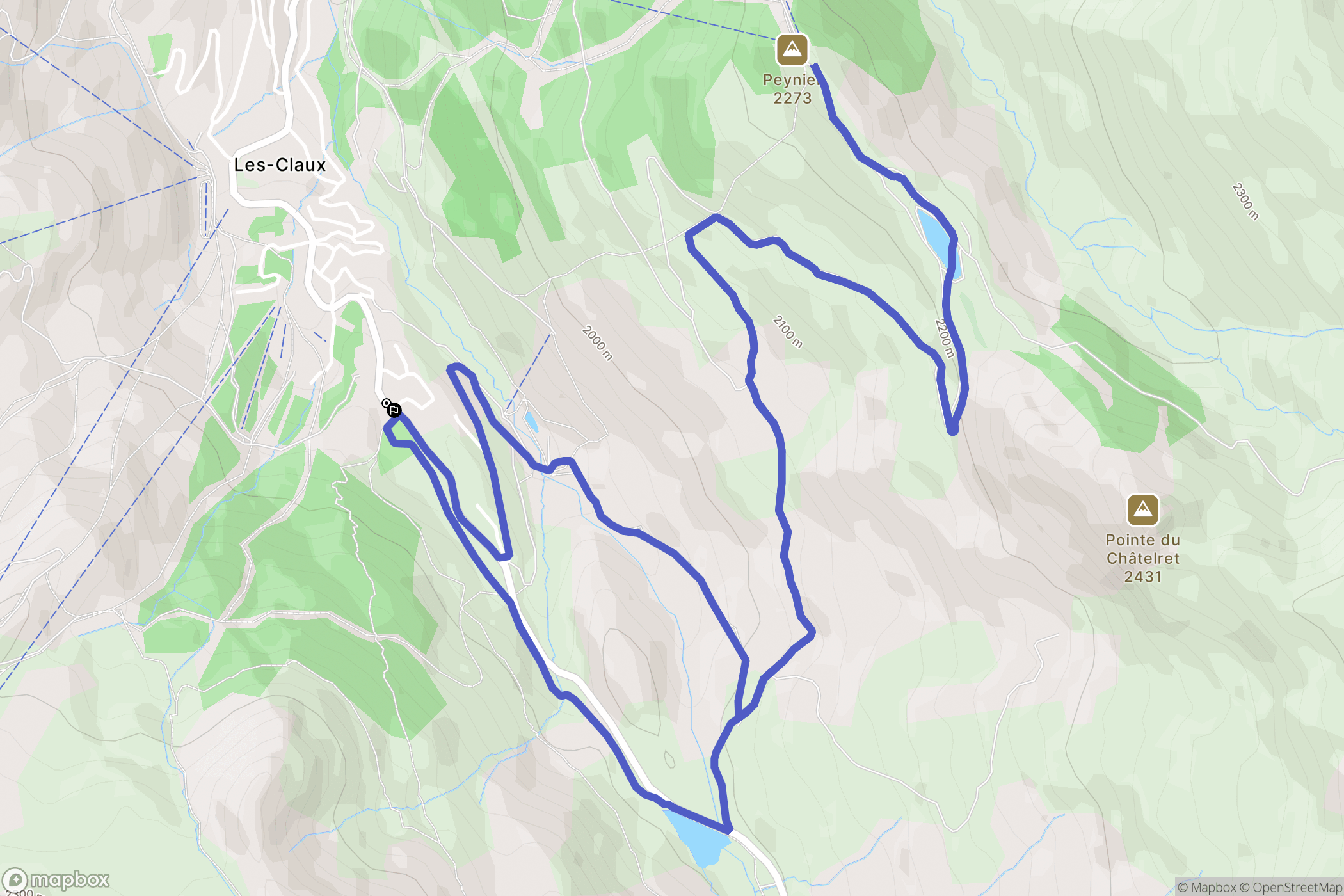 Vars : carte du parcours de randonnée - France