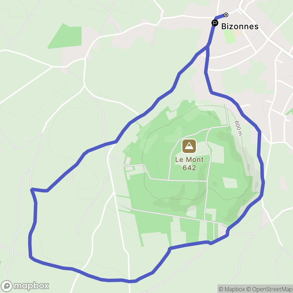 Bizonnes : carte du parcours de randonnée - France