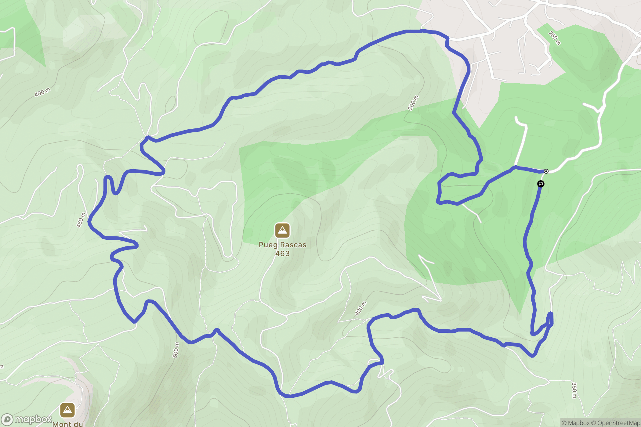 Roquevaire : carte du parcours de randonnée - France
