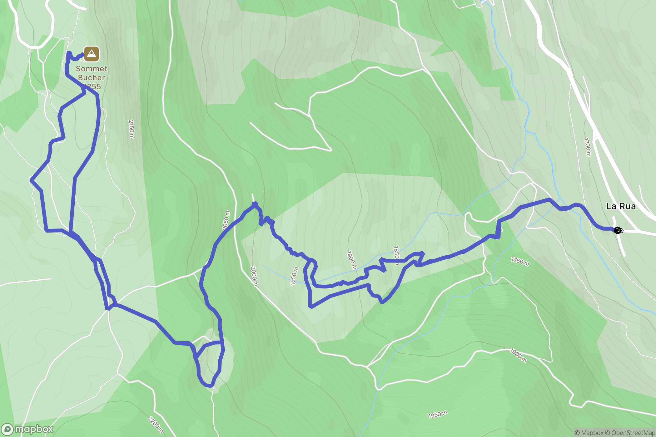 Molines-en-Queyras : carte du parcours de randonnée - France