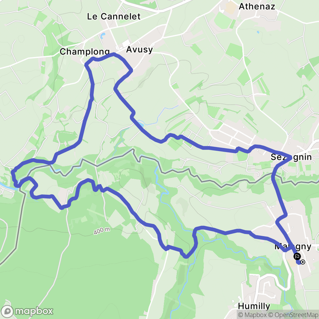 Viry : carte du parcours de randonnée - France