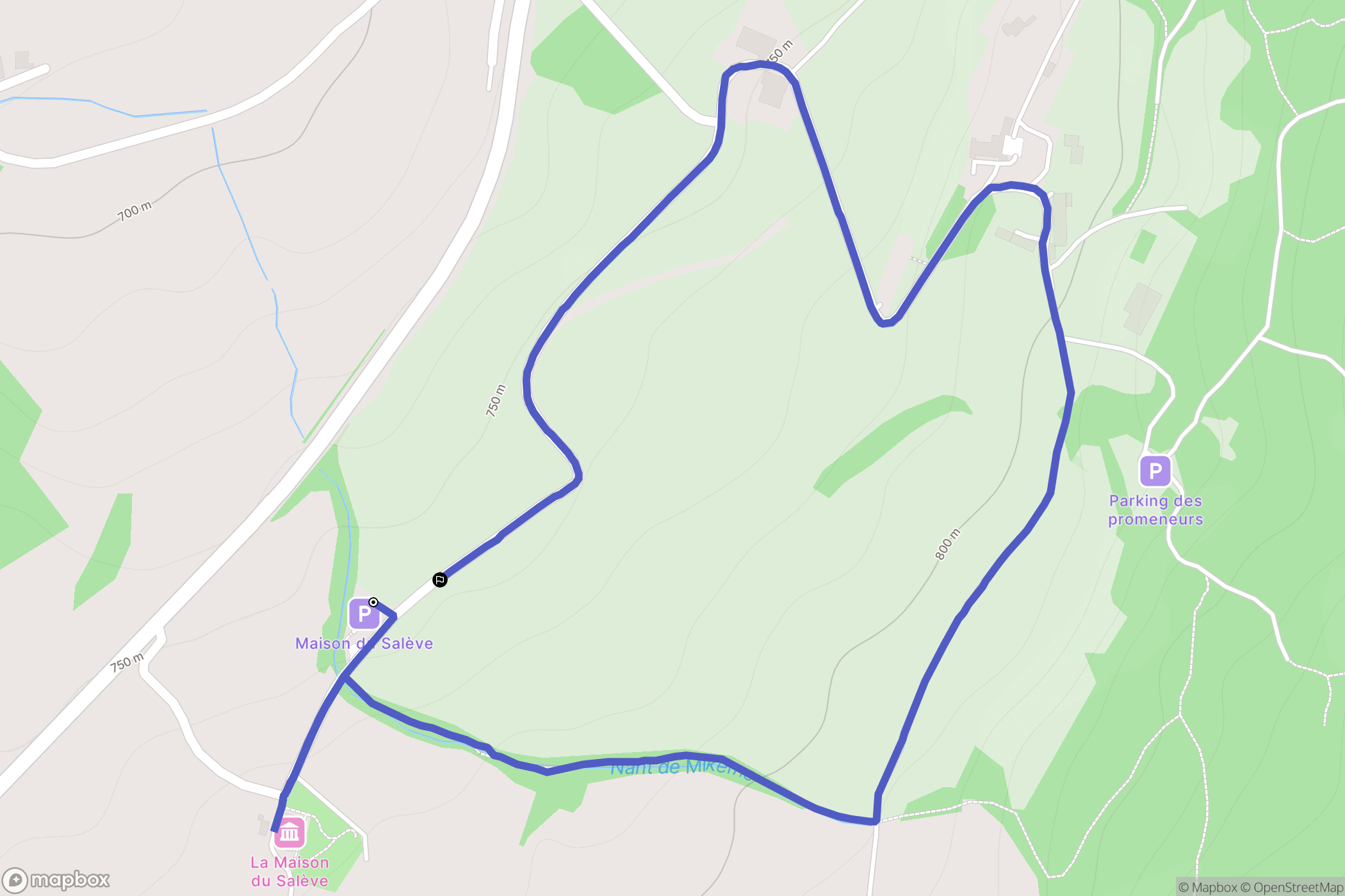 Présilly : carte du parcours de randonnée - France