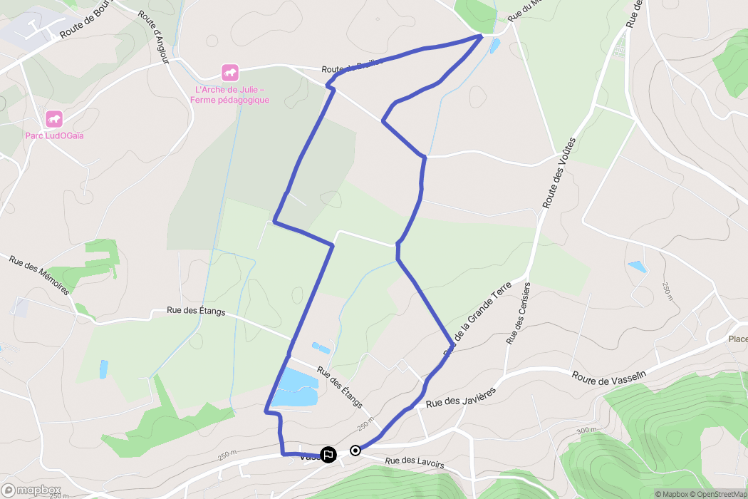 Vasselin : carte du parcours de randonnée - France