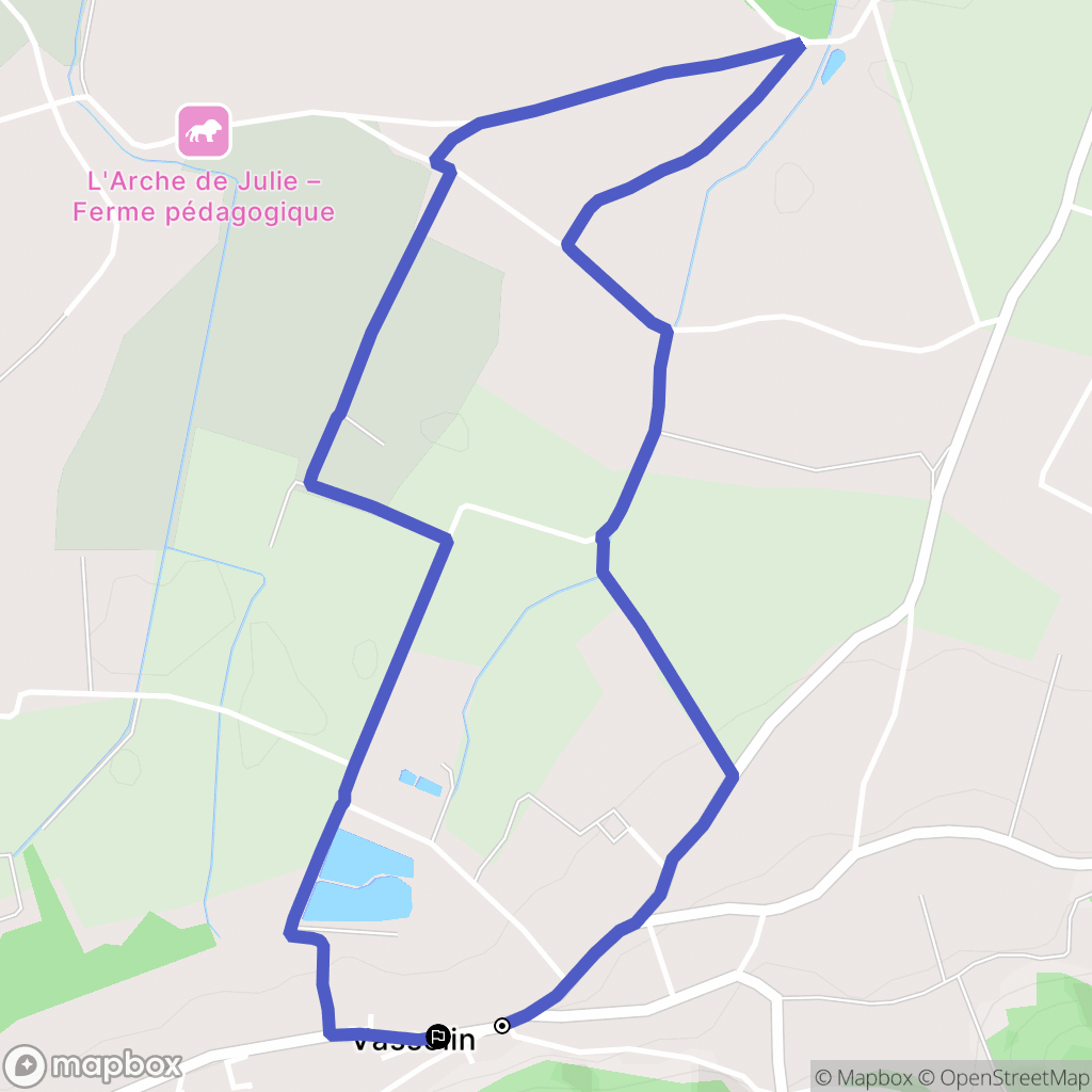 Vasselin : carte du parcours de randonnée - France