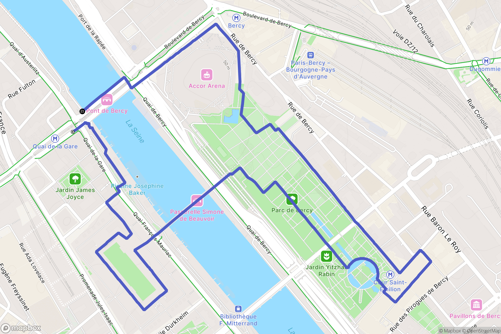 Paris : carte du parcours de randonnée - France