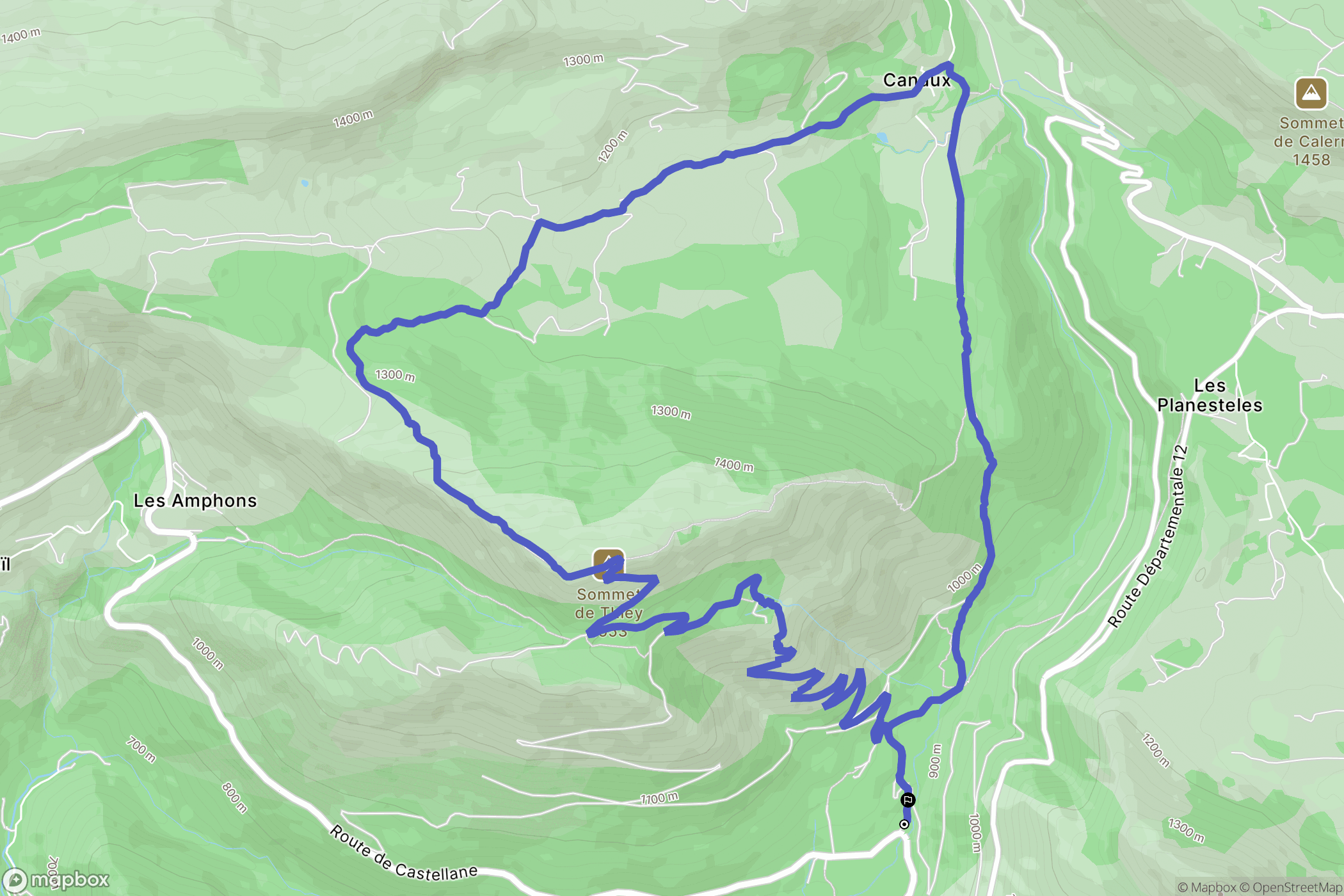Saint-Vallier-de-Thiey : carte du parcours de randonnée - France