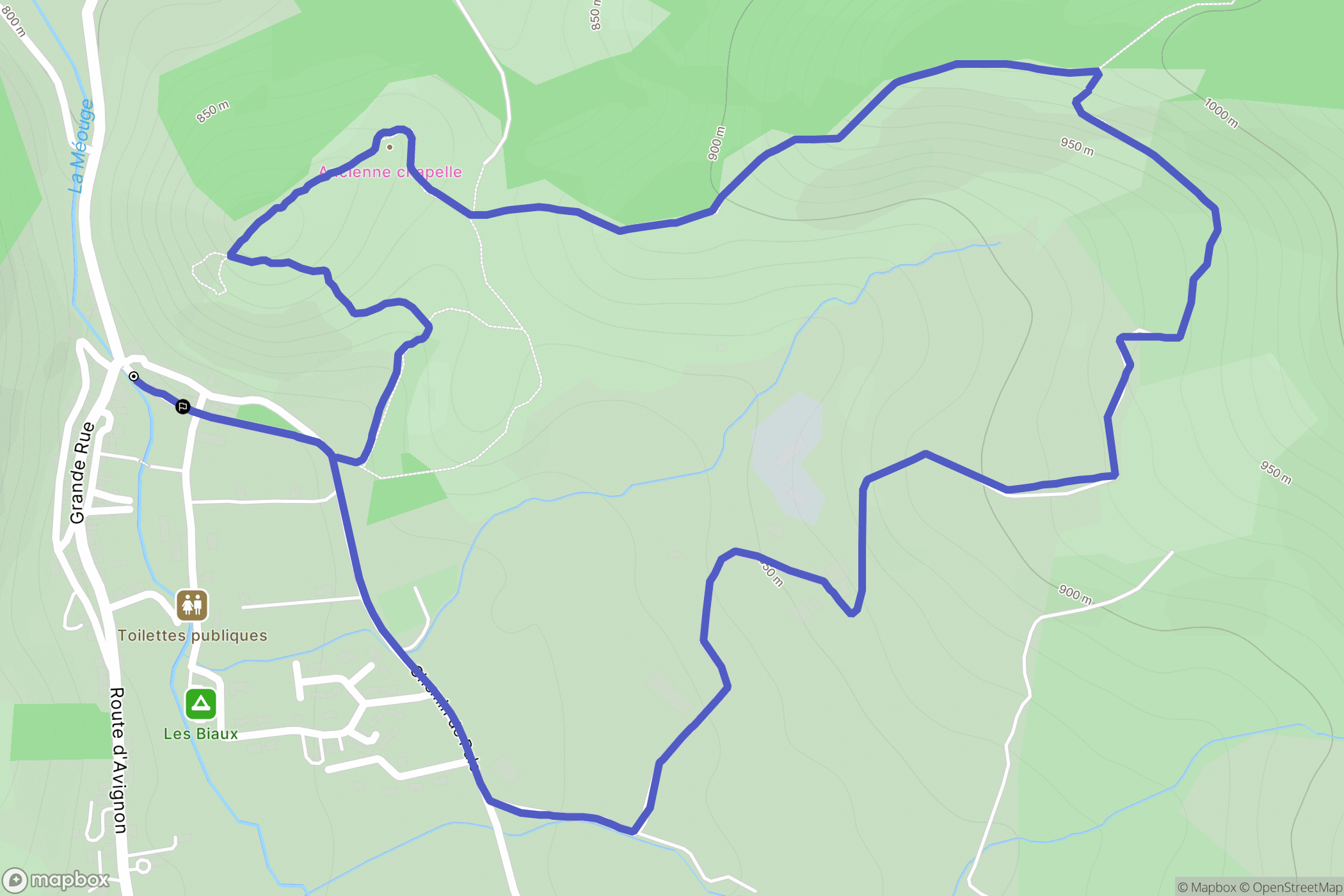 Séderon : carte du parcours de randonnée - France