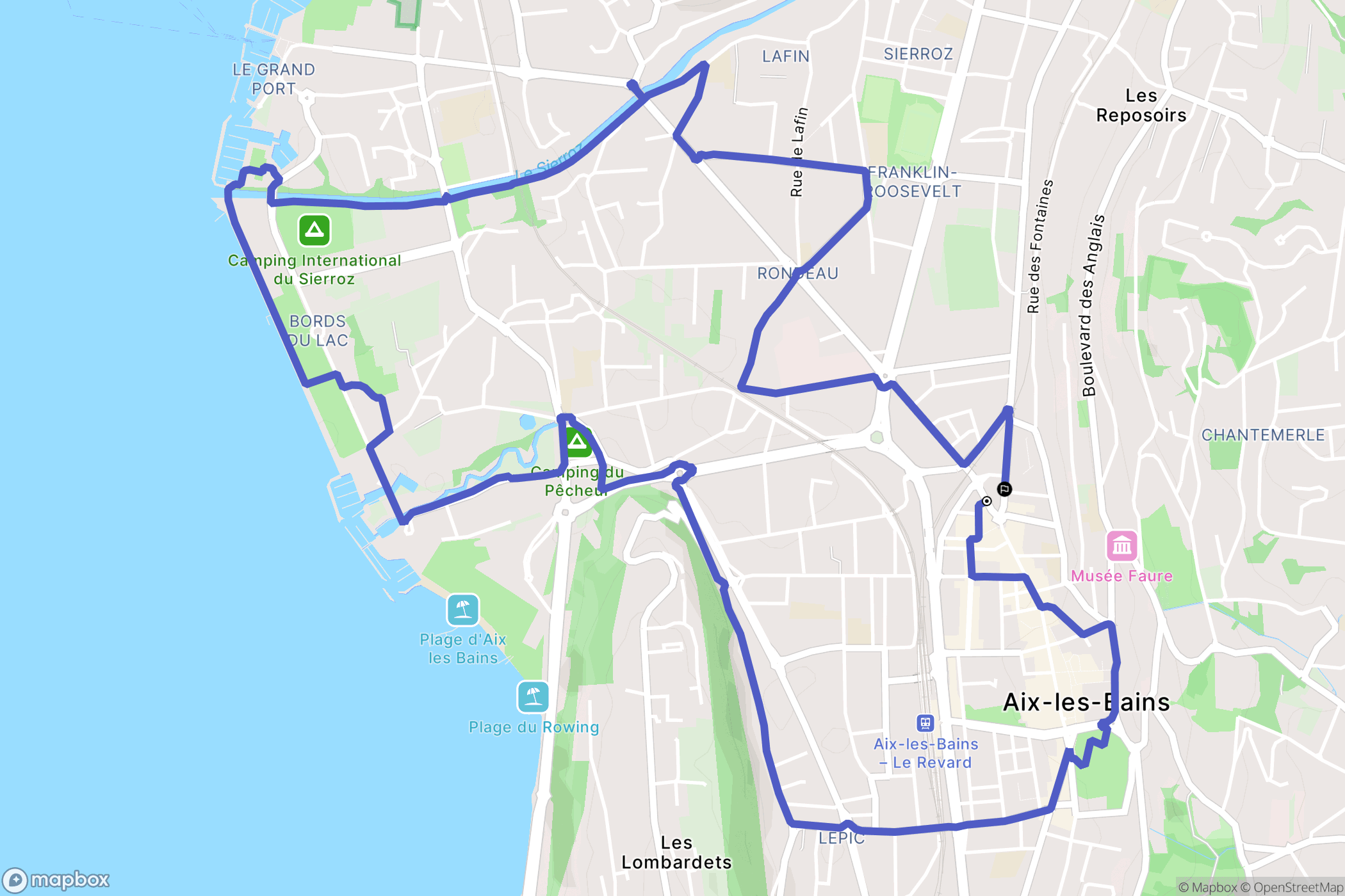 Aix-les-Bains : carte du parcours de randonnée - France
