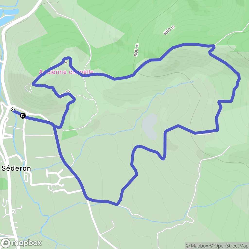 Séderon : carte du parcours de randonnée - France