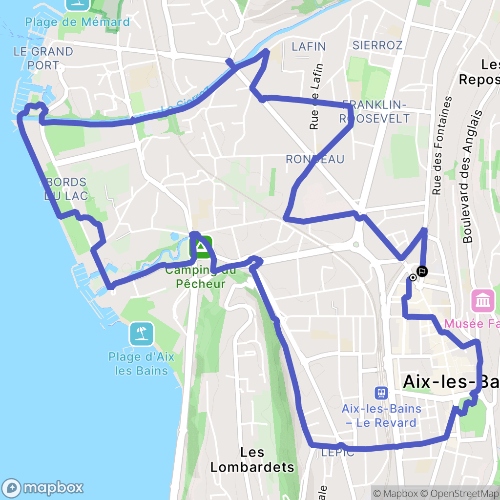 Aix-les-Bains : carte du parcours de randonnée - France
