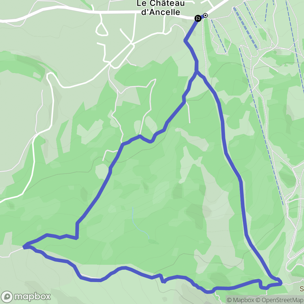 Ancelle : carte du parcours de randonnée - France
