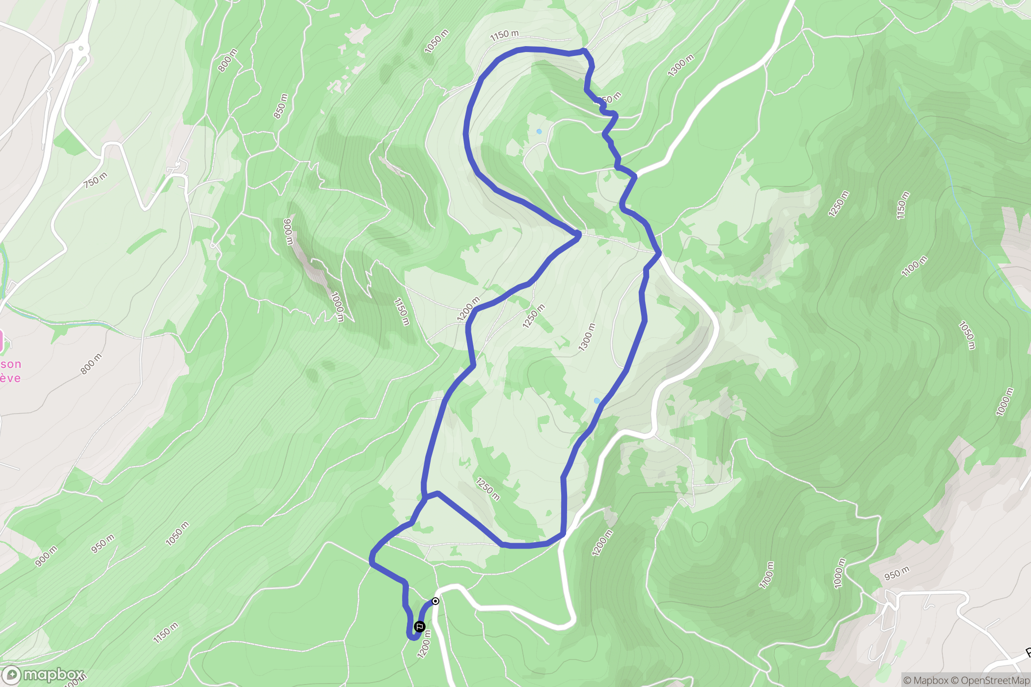 Cruseilles : carte du parcours de randonnée - France