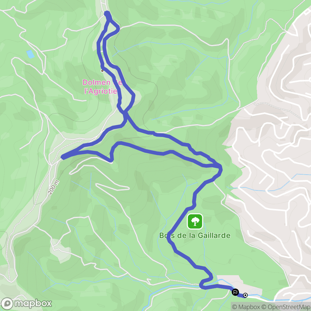 Roquebrune-sur-Argens : carte du parcours de randonnée - France