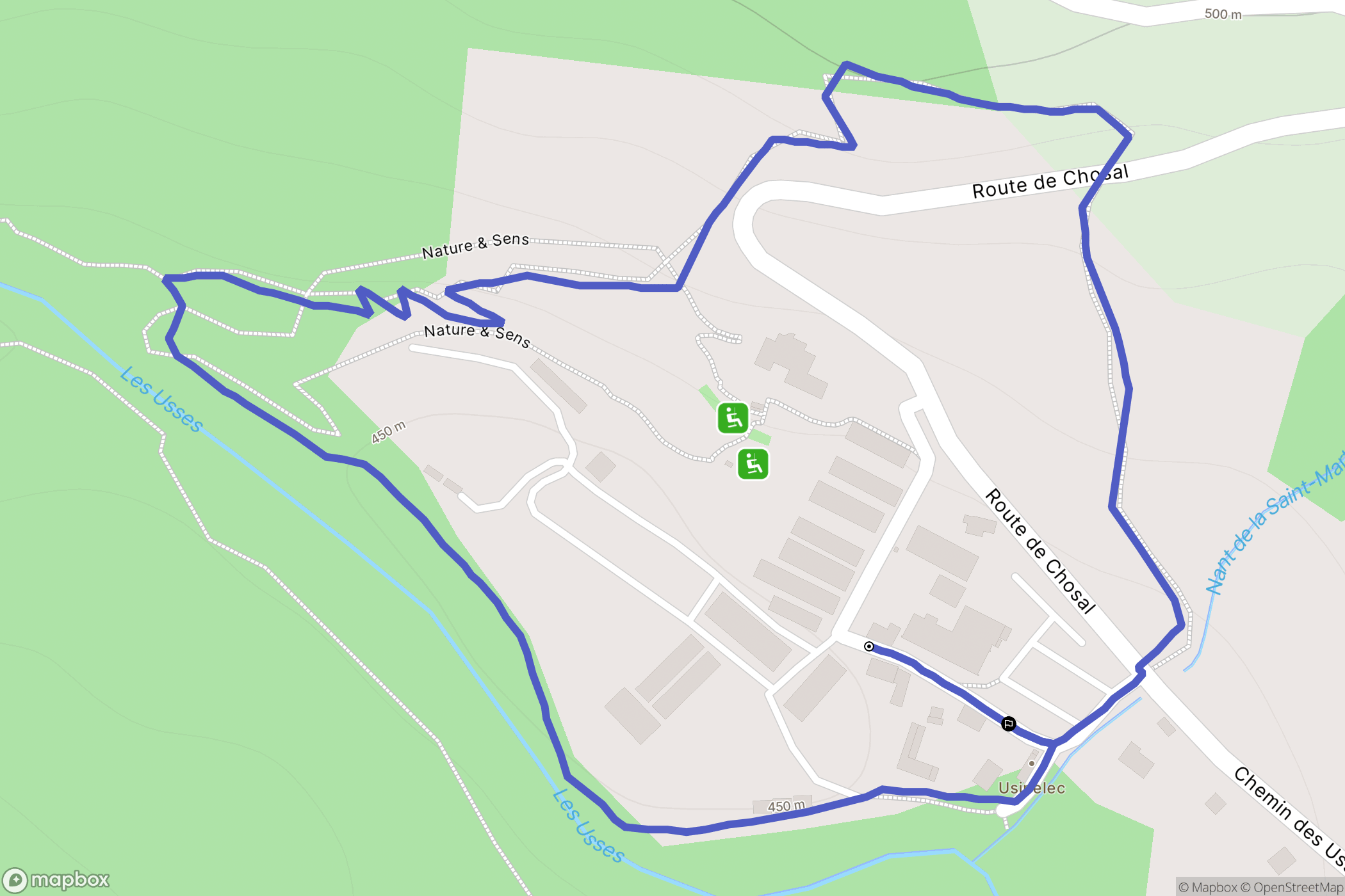 Copponex : carte du parcours de randonnée - France