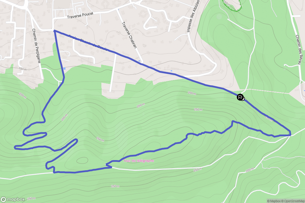 Aubagne : carte du parcours de randonnée - France