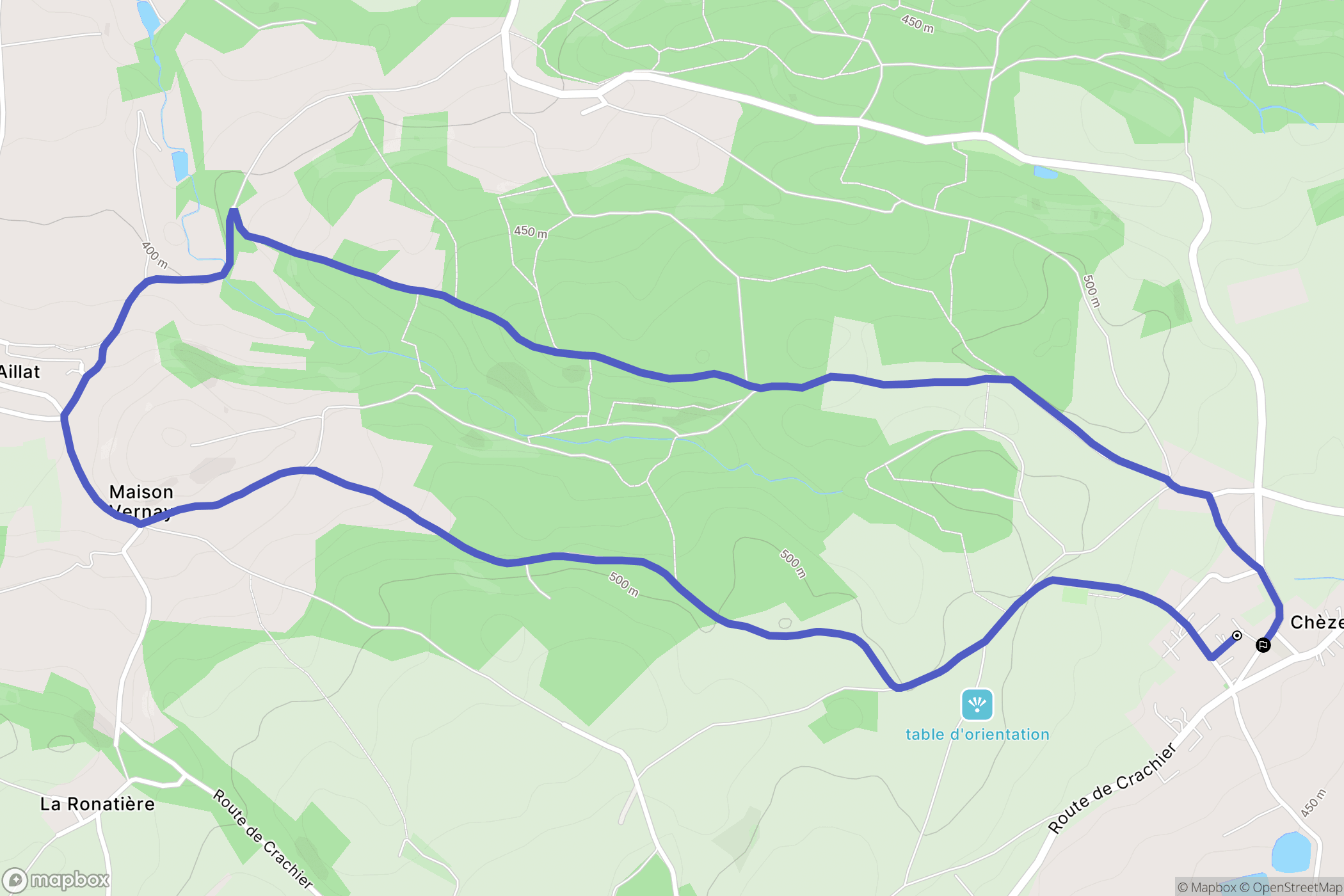 Chèzeneuve : carte du parcours de randonnée - France
