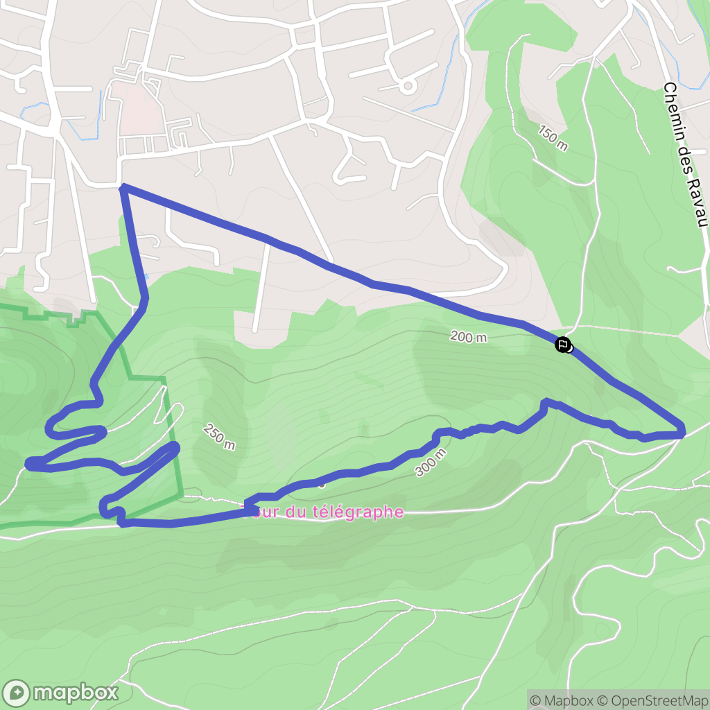 Aubagne : carte du parcours de randonnée - France