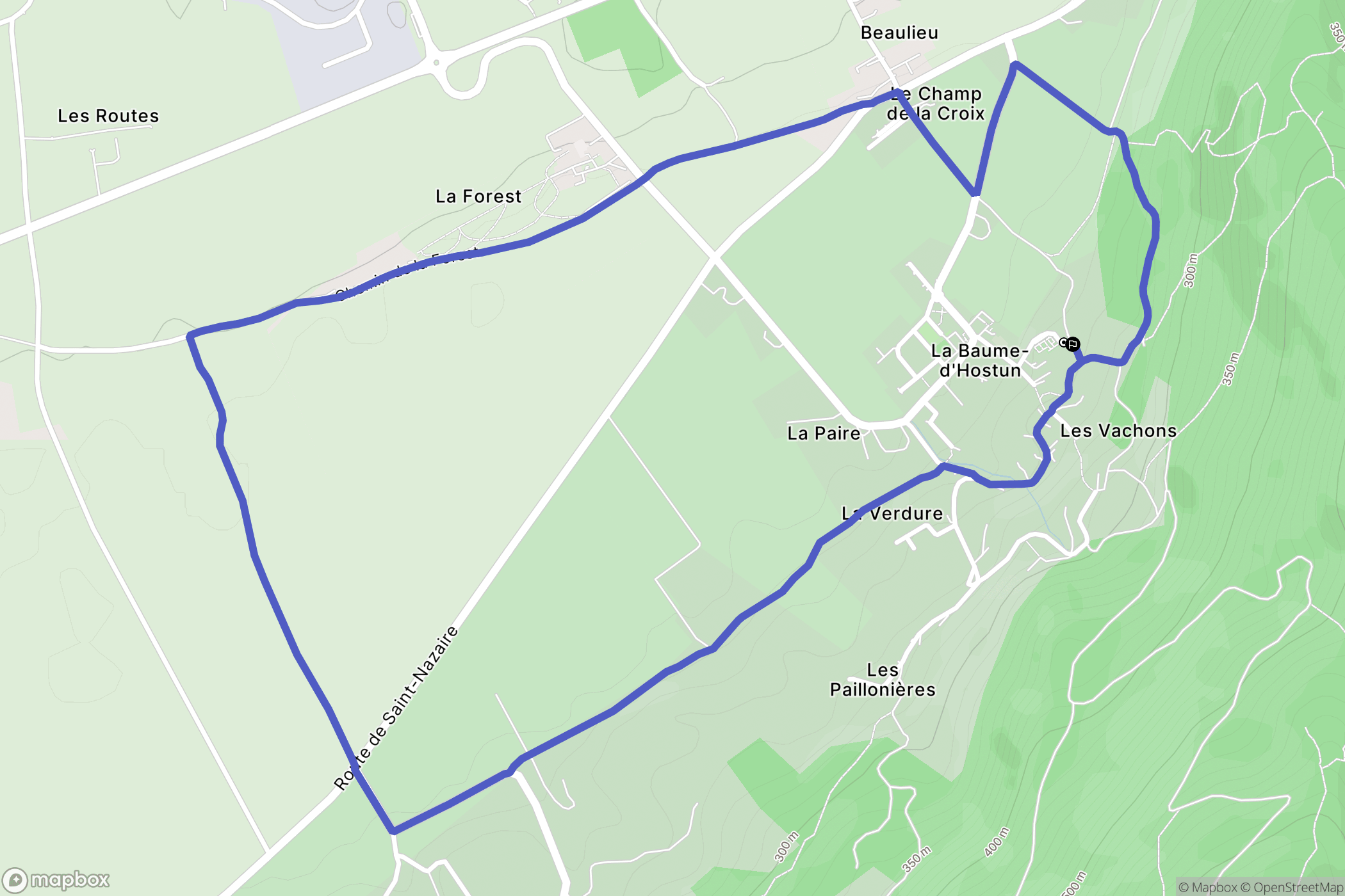 La Baume-d'Hostun : carte du parcours de randonnée - France