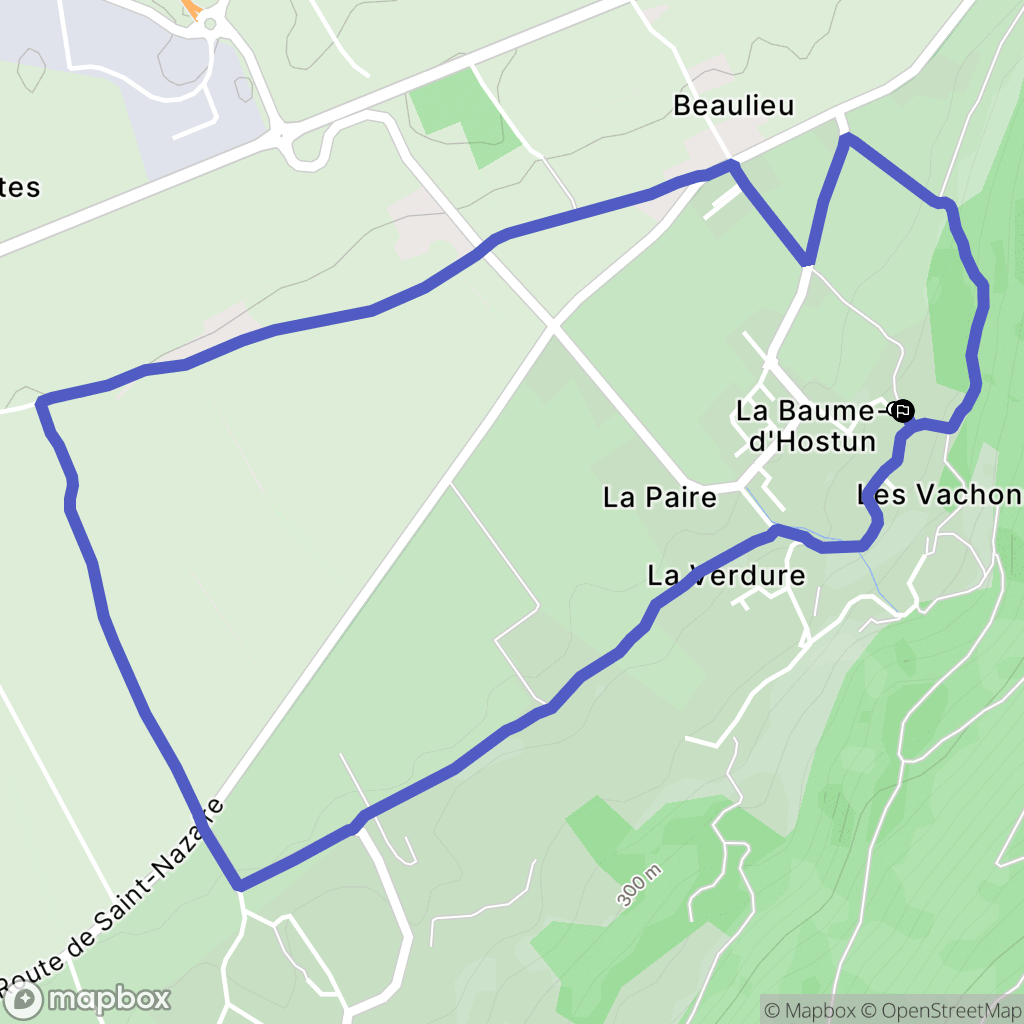 La Baume-d'Hostun : carte du parcours de randonnée - France